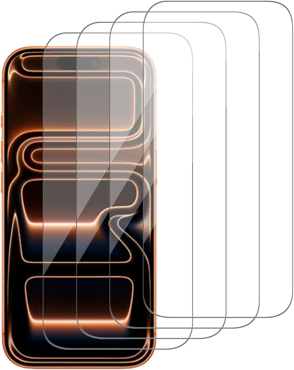 4PCS Glass Screen Protector for iPhone 17 Pro 6.3 Inch Scratch Resistant Easy In