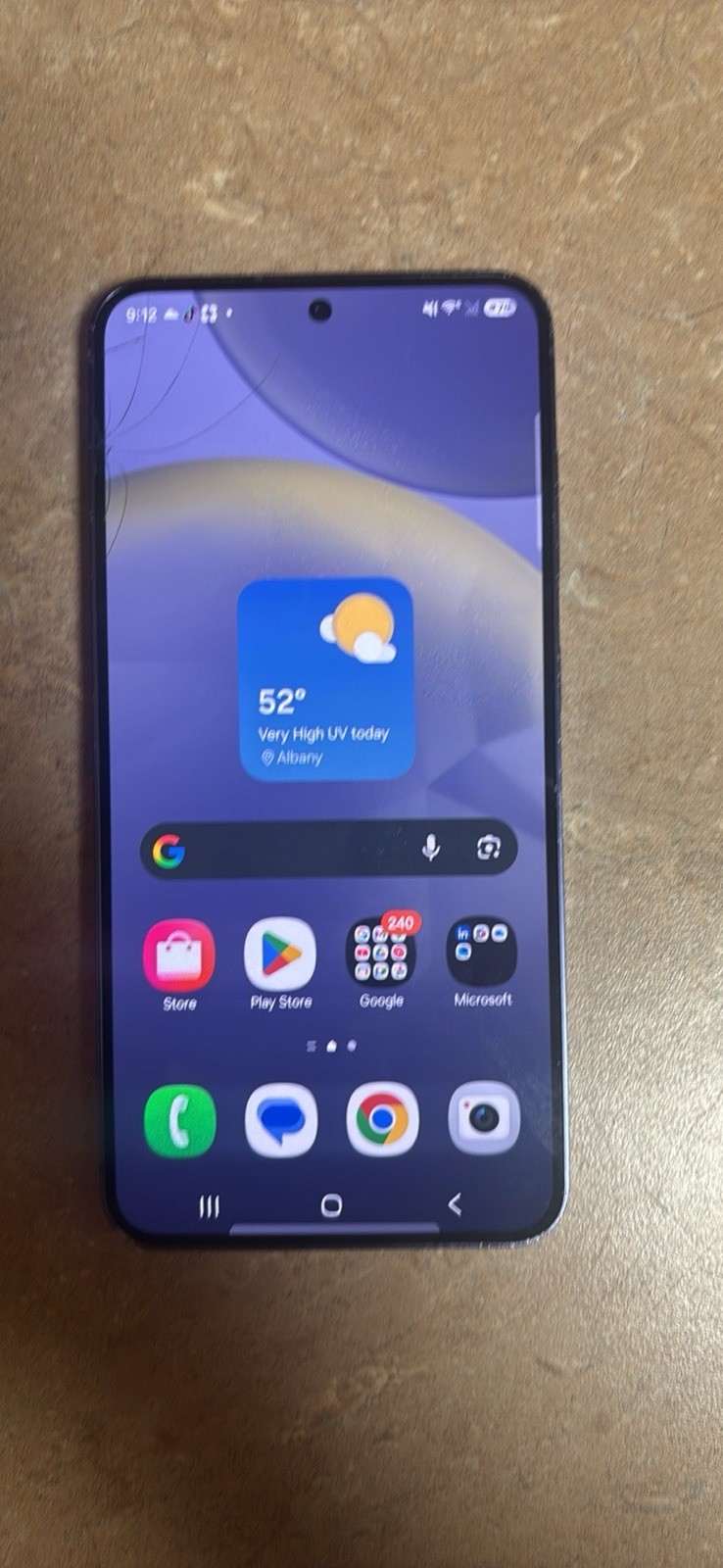 Samsung Android Bar Smartphone Purple Triple Rear Camera Fingerprint Sensor