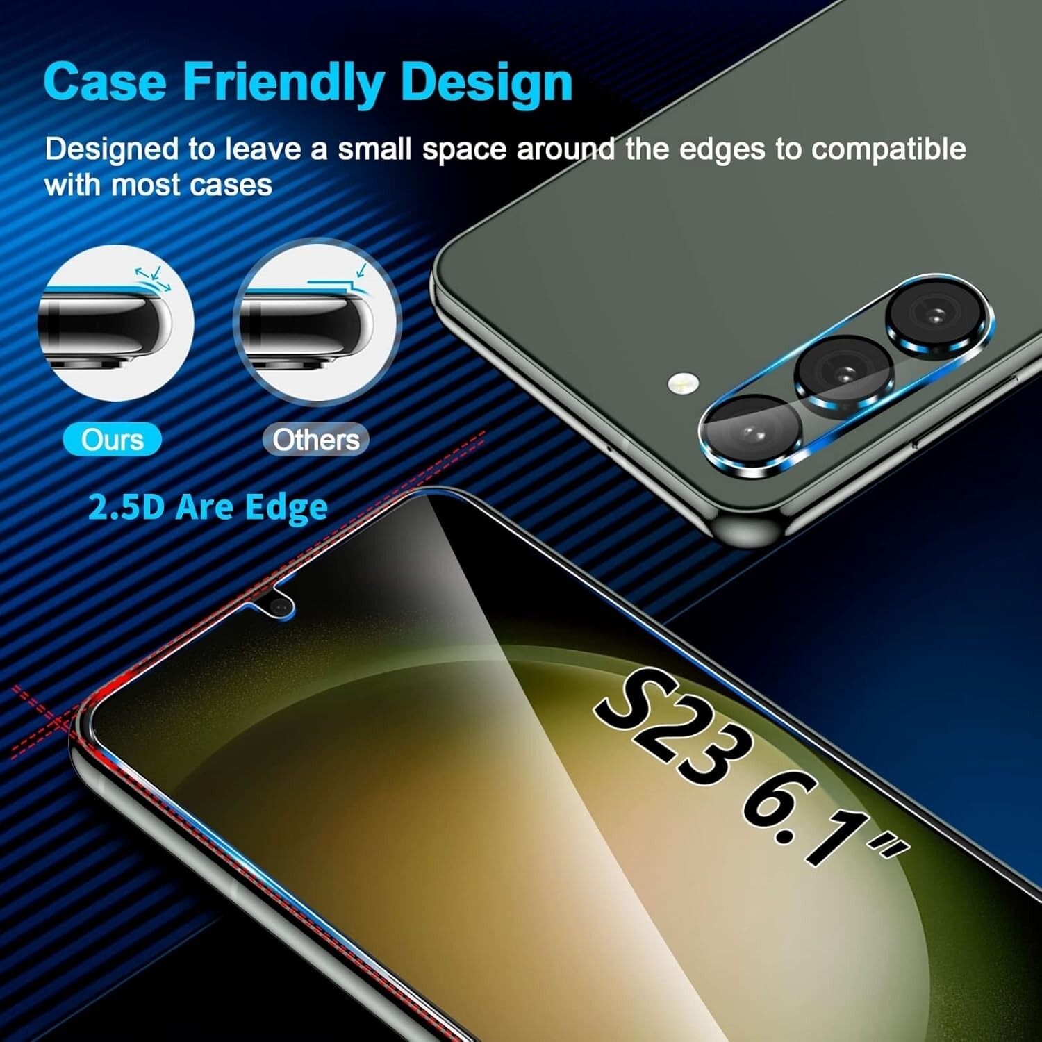 6in1 Tempered Glass Galaxy S23 for Screen and Camera Lens Protector 9H