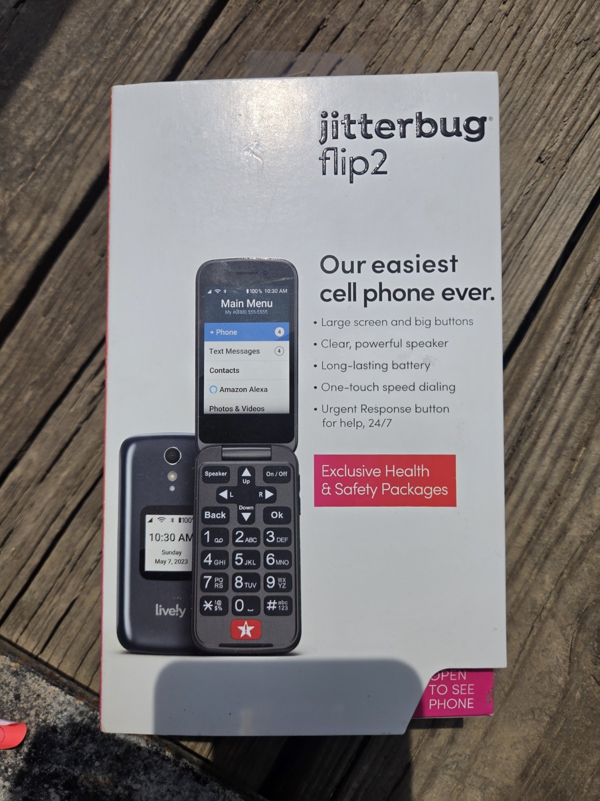 Jitterbug Flip2 Graphite Lively Cell Phone Unlocked Senior LTE Big Button Used