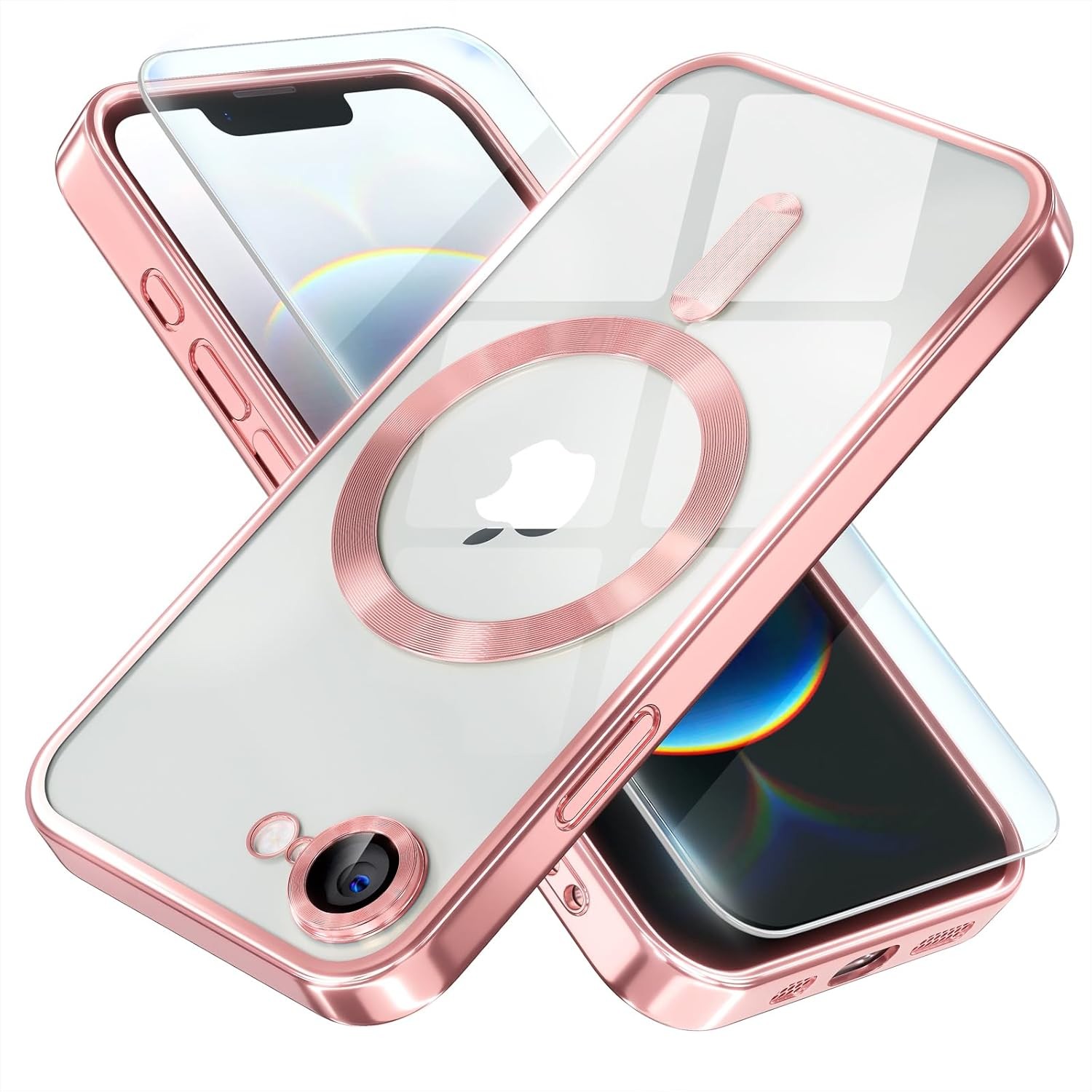 Magnetic for iPhone 17e / 16e Case [Never Yellowing] Full Camera Lens Protector