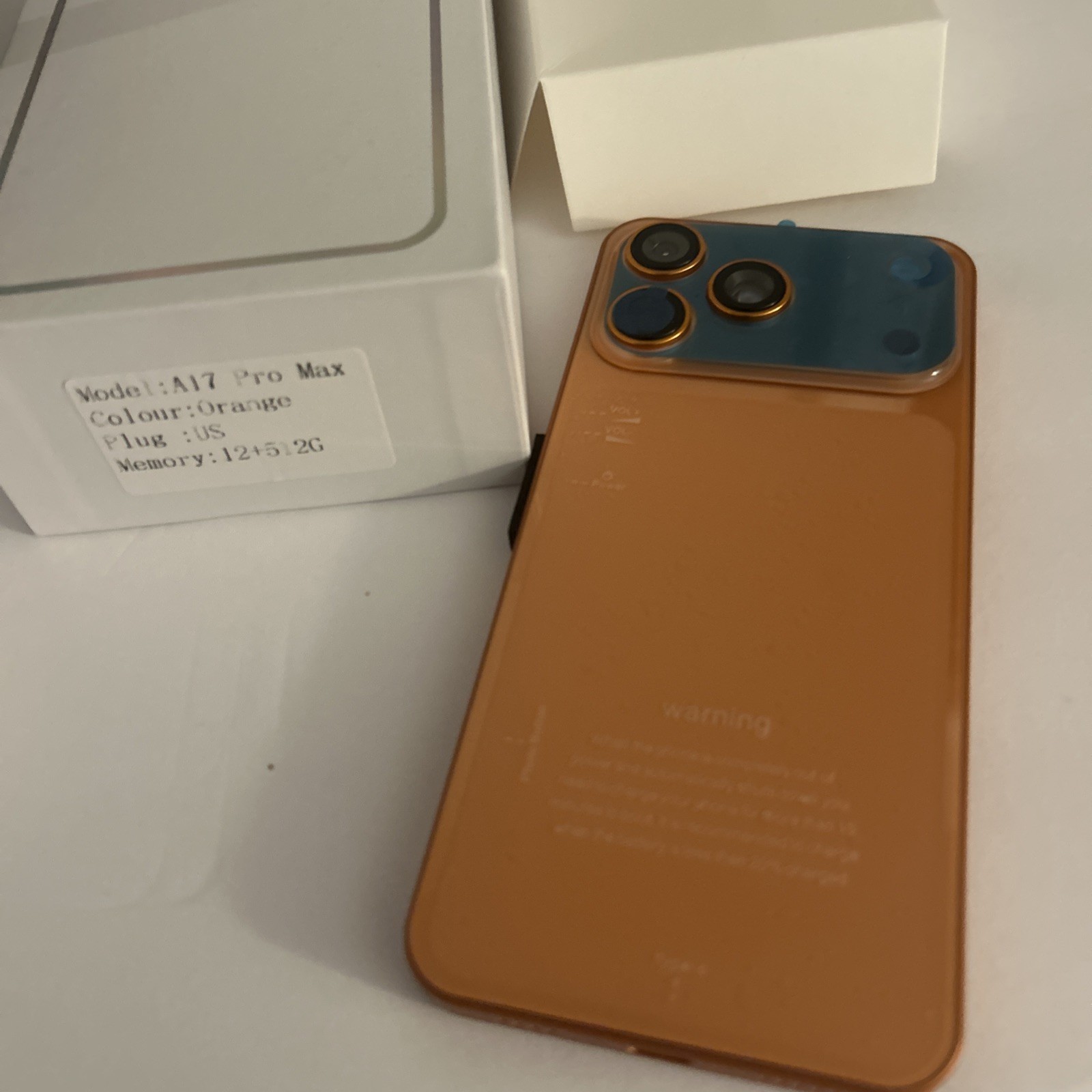 A17 PRO Max Smartphone 12+ 512GB, Unlocked, Orange Android Excellent Storage