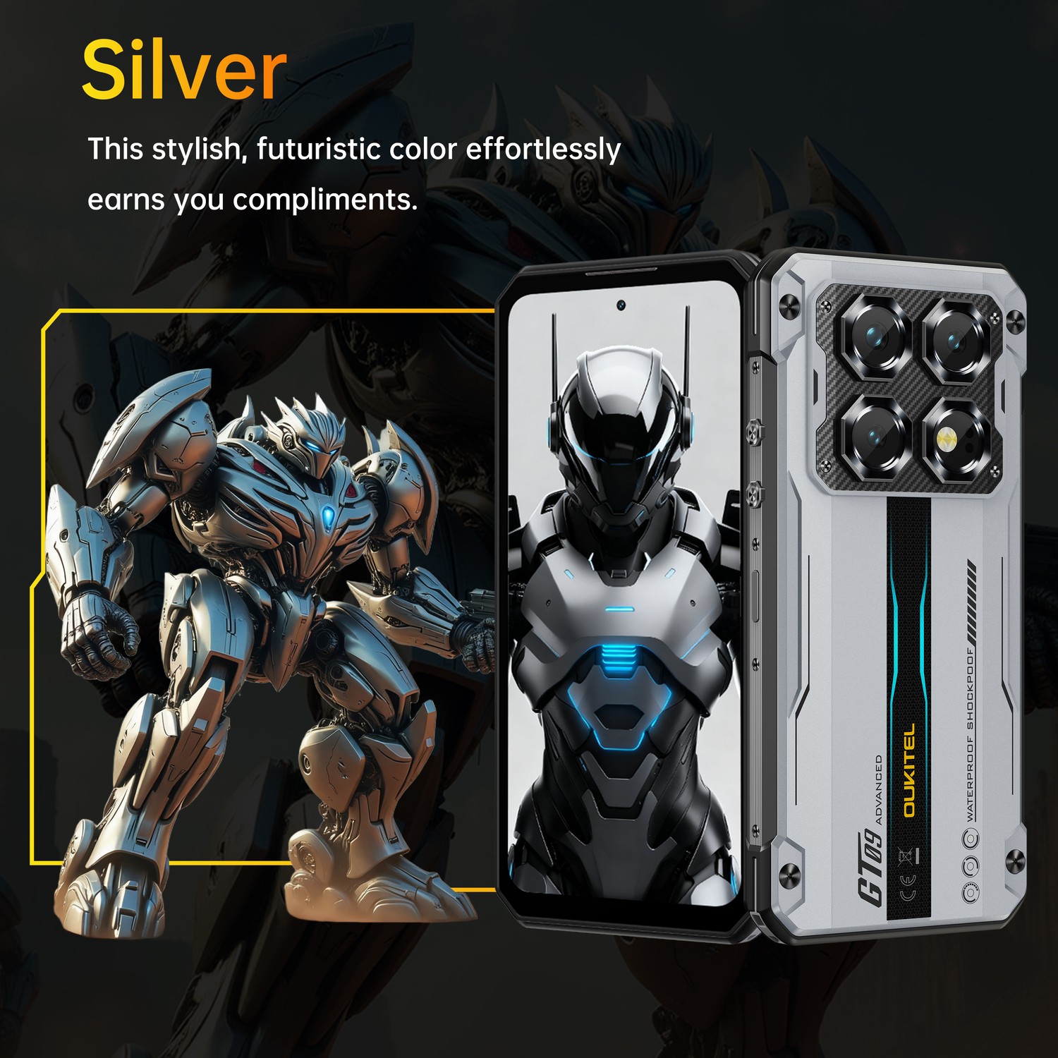 OUKITEL WP60 Rugged Smartphone 5G 10000mAh Android 15 Phone 7.2 in 36GB+512GB