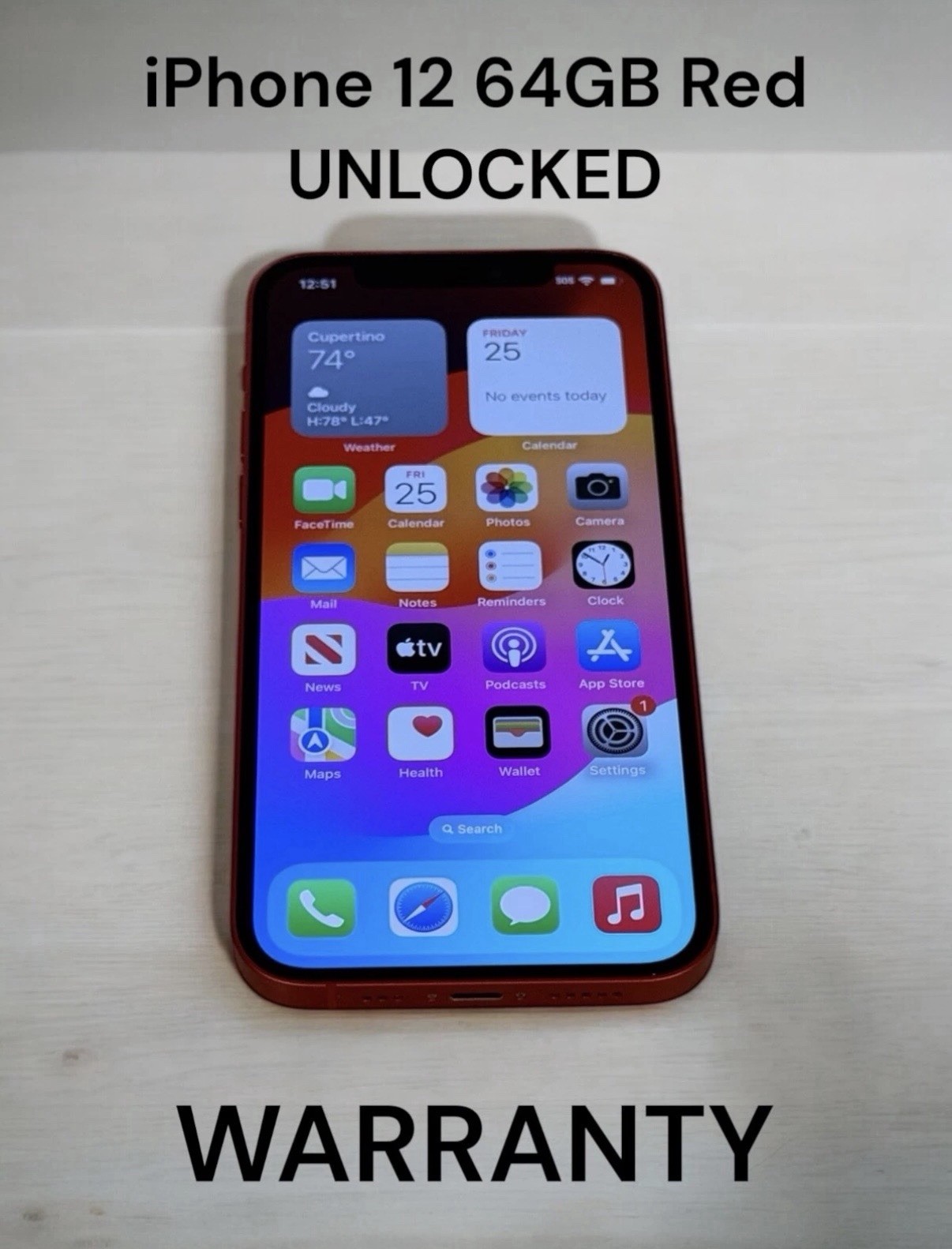 Apple iPhone 12 64GB Unlocked Smartphone Black Blue Red White Purple Green