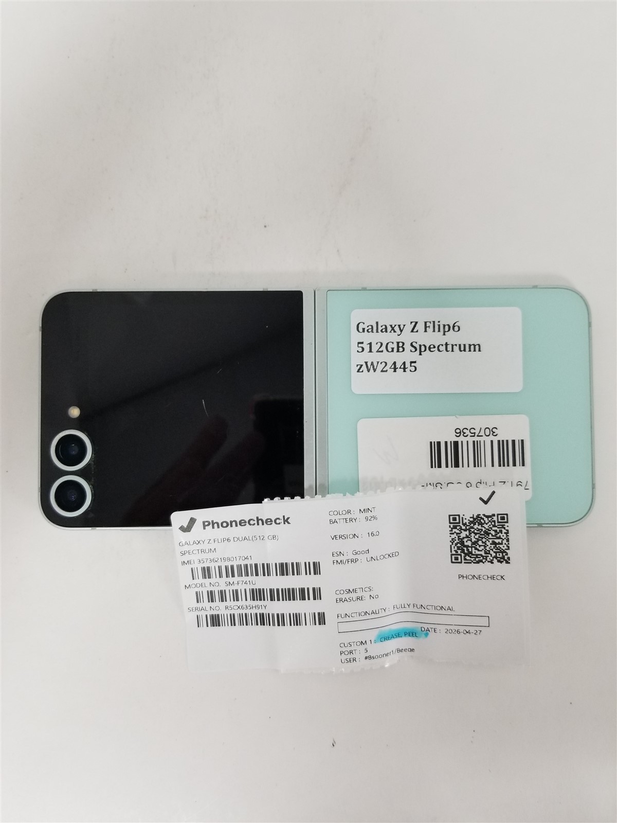 Samsung Galaxy Z Flip6 512GB Green SM-F741U (Spectrum) Discounted zW2445