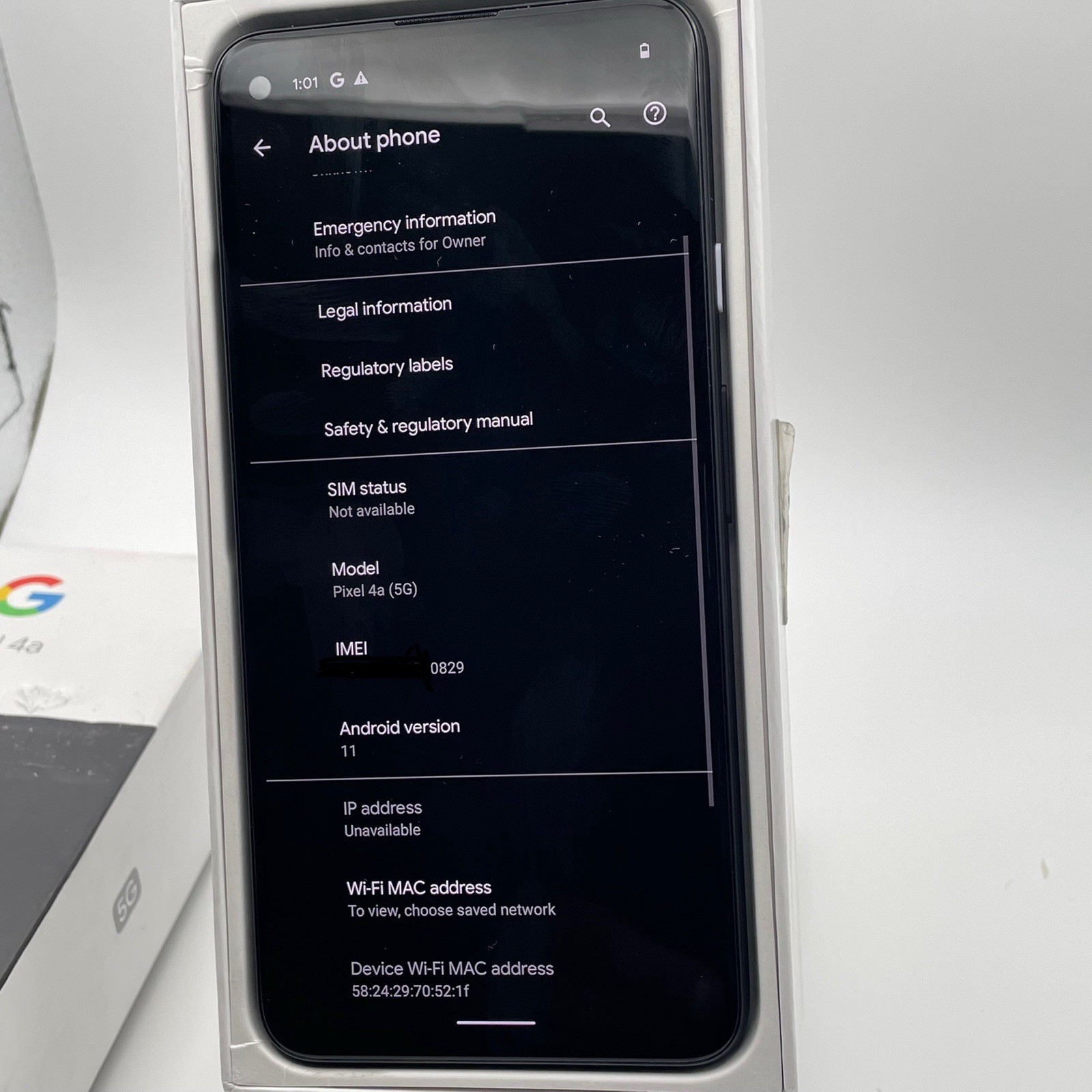 Google Pixel 4a 5G – 128GB – UNLOCKED – OPEN BOX