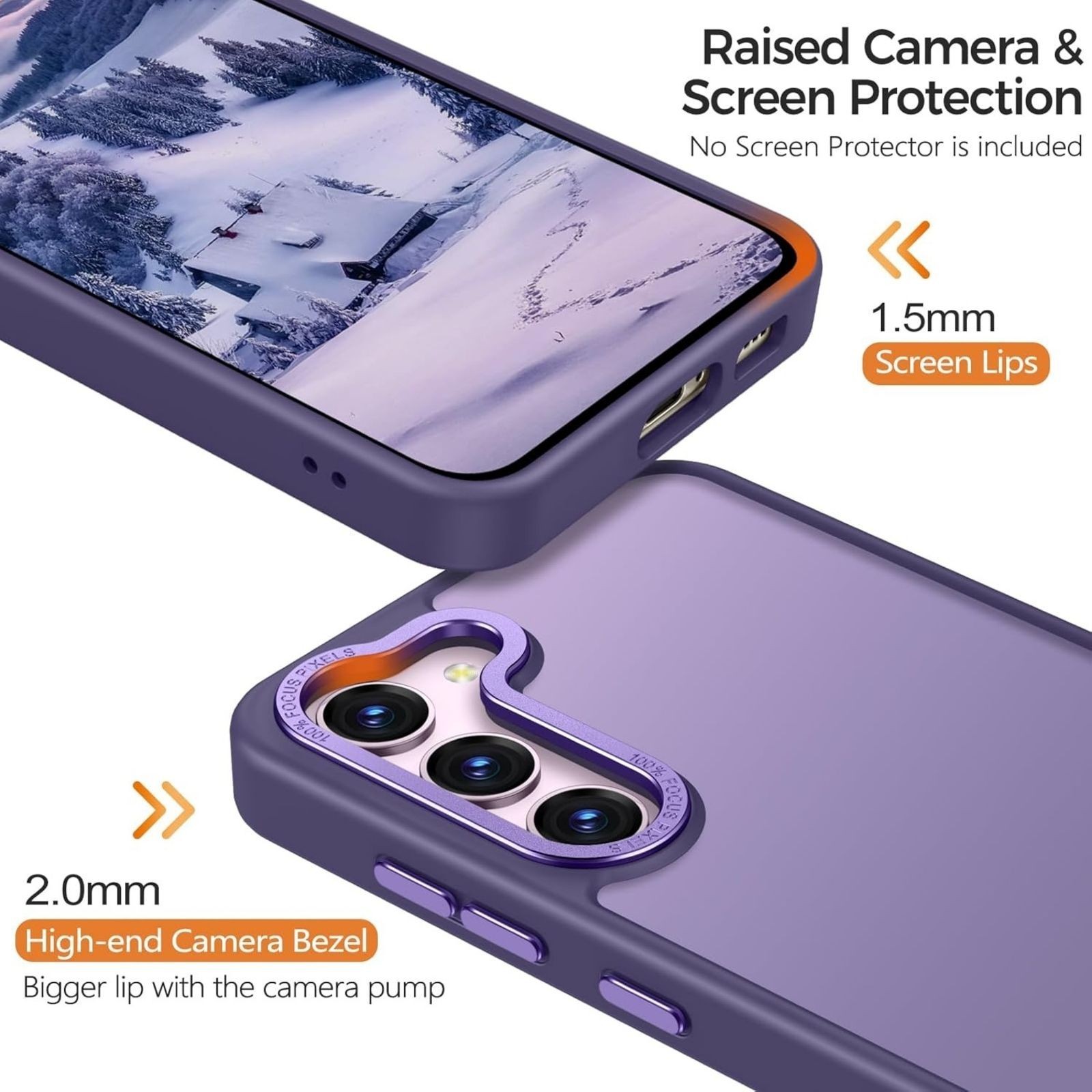 Samsung Galaxy S23 Plus Case, Slim Fit Matte Purple Soft Silicone Edge Cover