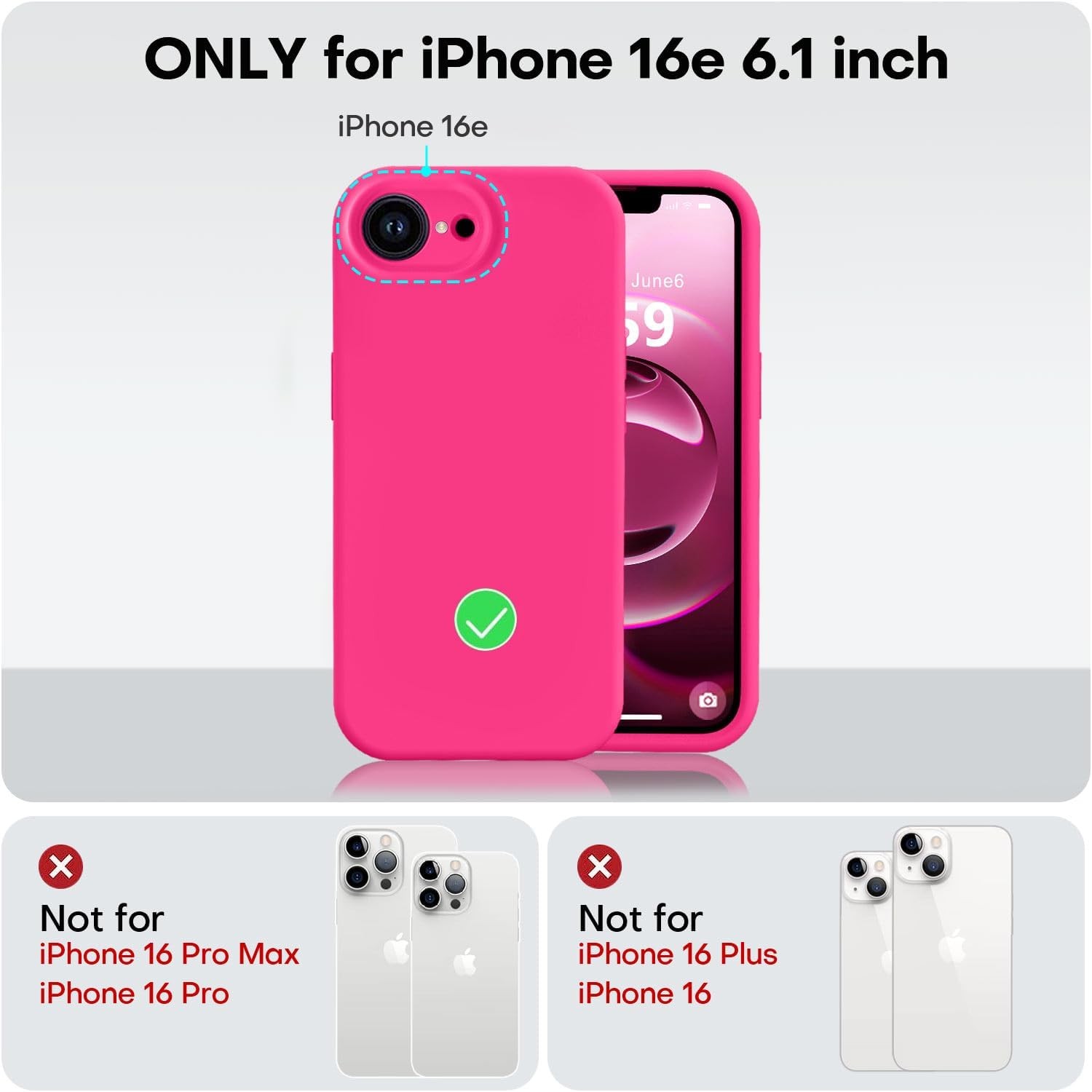 iPhone 17e Case and for iPhone 16e Case, Liquid Silicone Upgrade Shockproof Phon