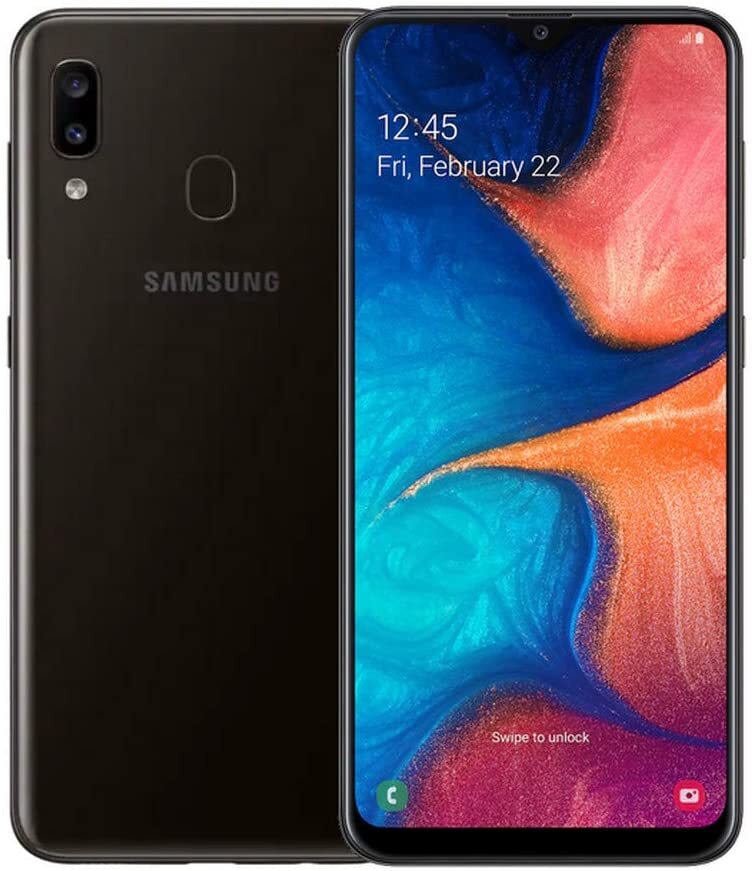 Used 4/10 Samsung Galaxy A20 SM-A205U 32GB Black T-MOBILE only with LCD Shadow