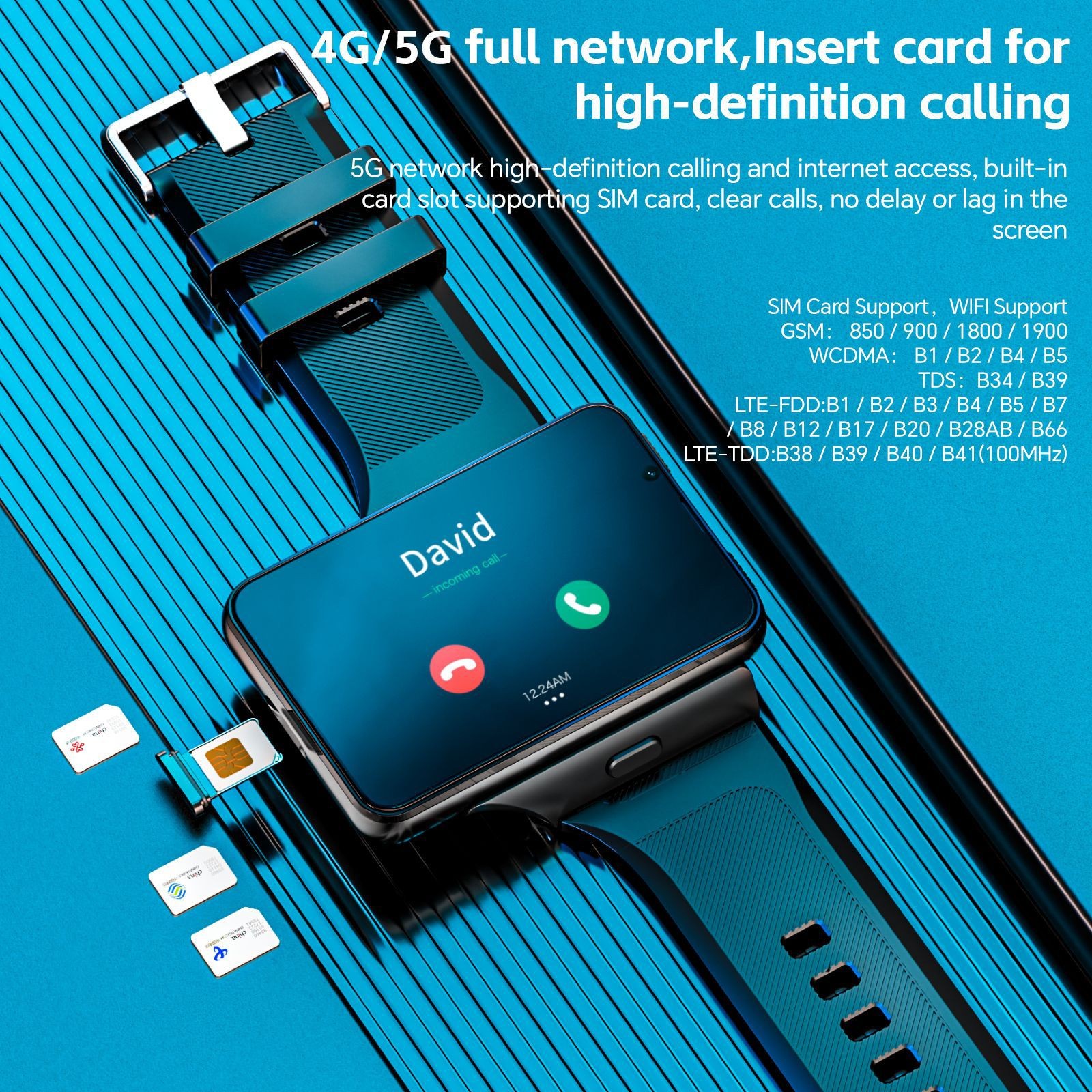 2.88″ Larger Screen Smart Watch 6GB+128GB 4G Network Android 11 Wristwatches