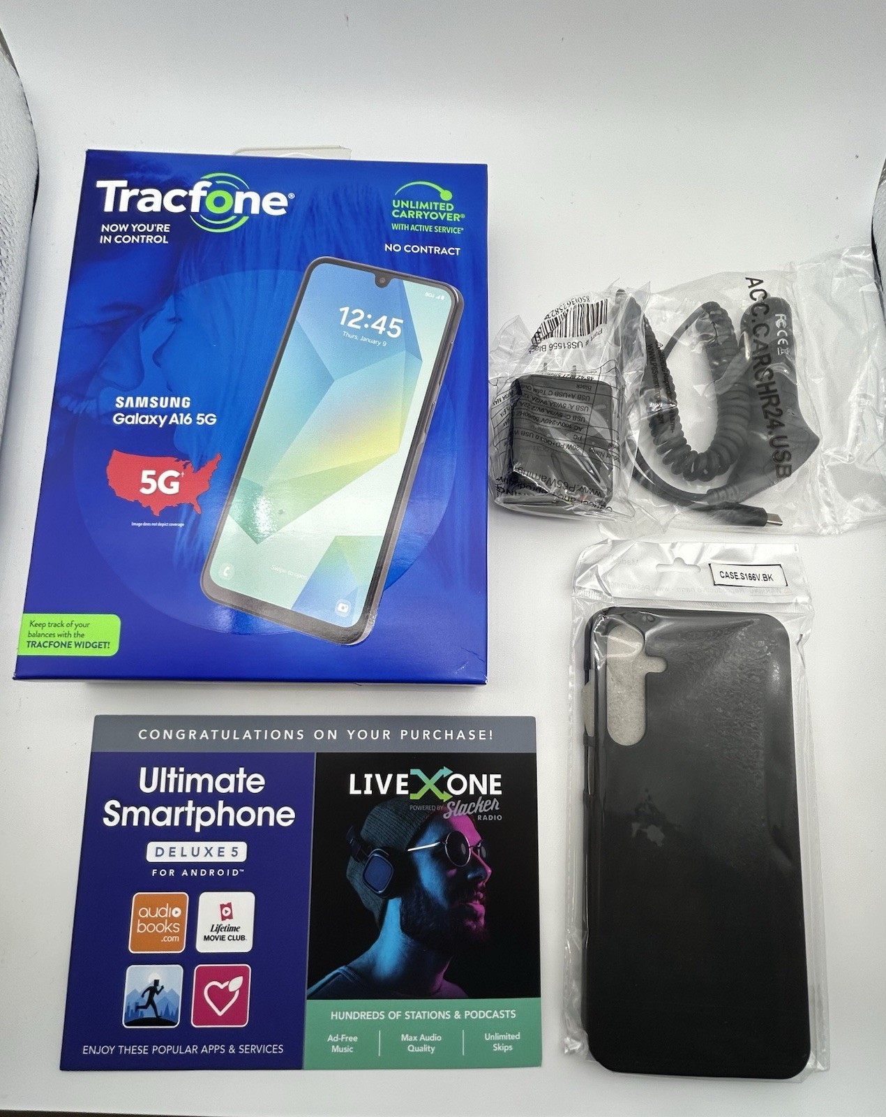 Samsung Galaxy A16 5G 128GB/6.7″ + 1 Year Tracfone Plan 1500 Min/Text/1.5GB Data