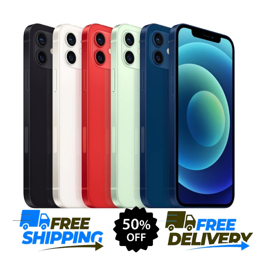 Apple iPhone 12 Unlocked 64/128GB – Black, Blue, Green, White – Free Shipping