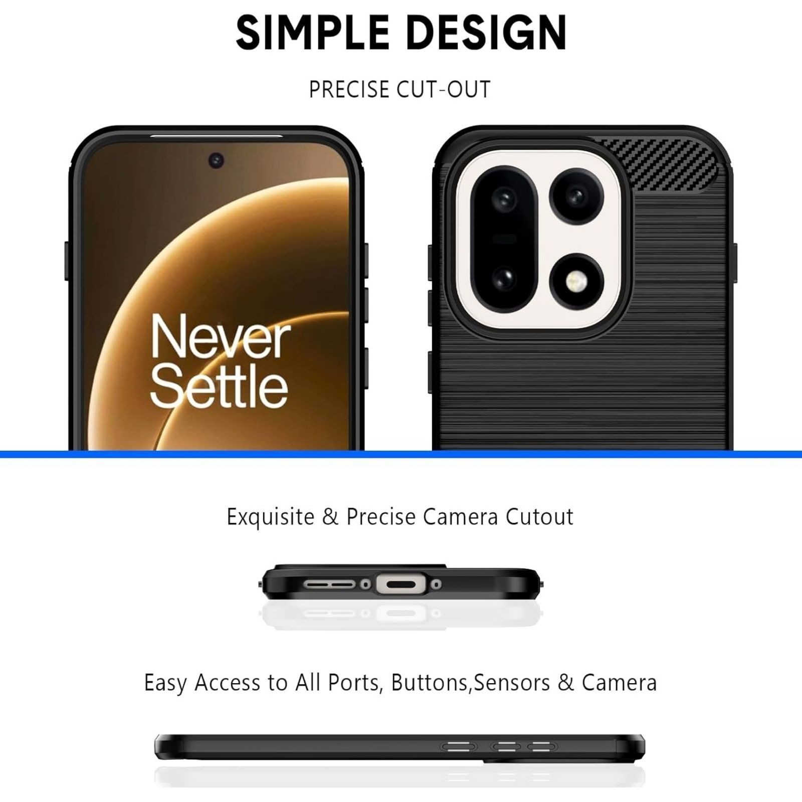 Designed for OnePlus 15 Case, Flexible TPU Shockproof Military Protection Bumper