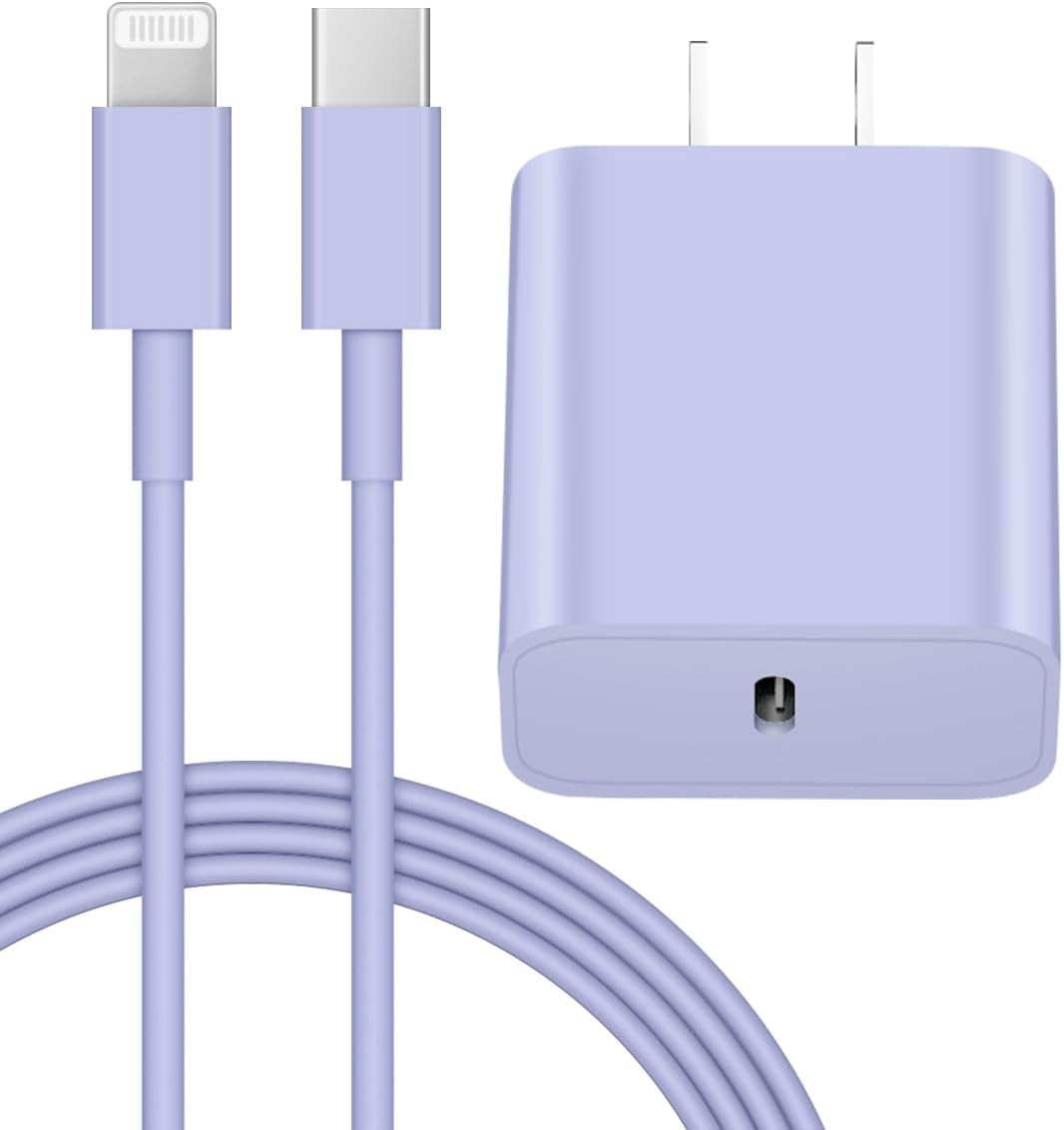 20W Fast USB-C Wall Charger with 6FT Cable for iPhone 14/13 and More Devices