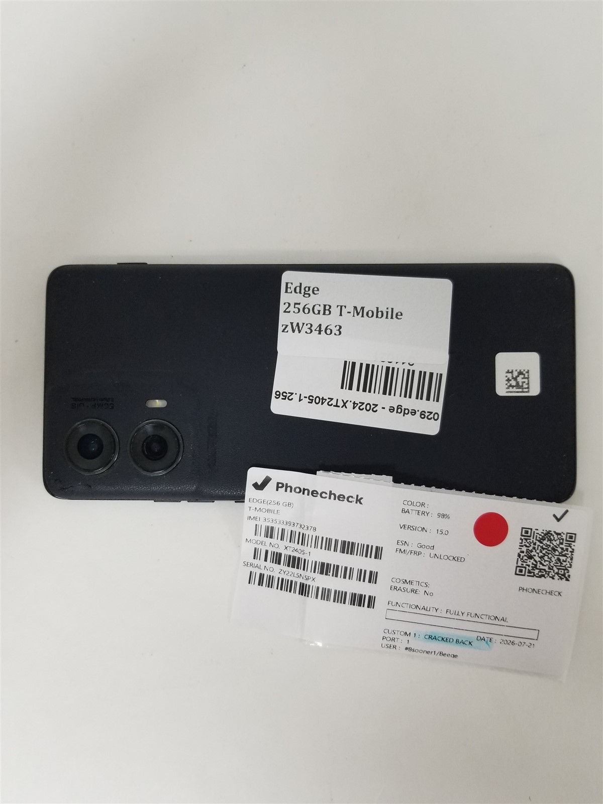 Motorola Edge 256GB Blue XT2405-1 (T-Mobile) Discounted zW3463