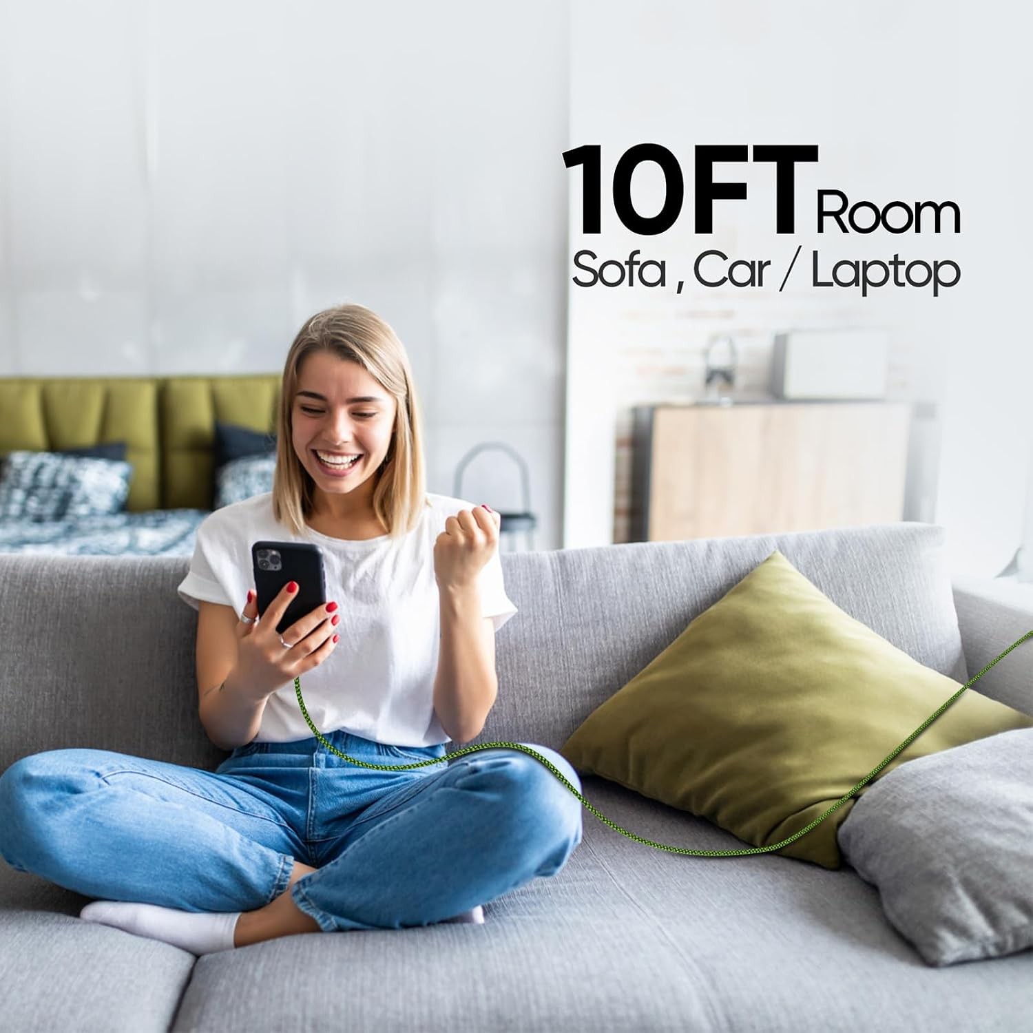 10Ft USB Type-C Charger 5-Pack for Fast Charging Samsung Galaxy S10 S9 S8
