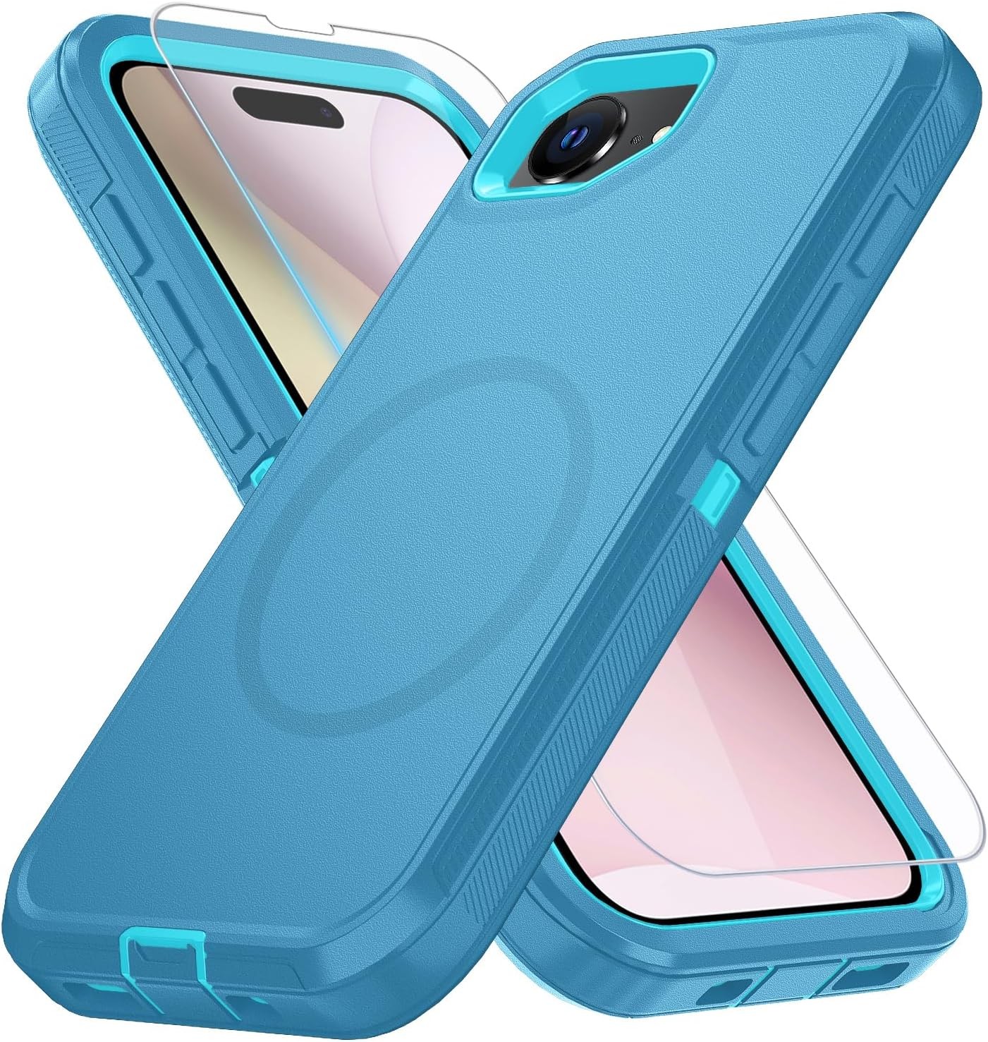 3PCS Heavy Duty Phone Case & Screen Protector for iPhone 16E & 17E 6.1 Inch Shoc