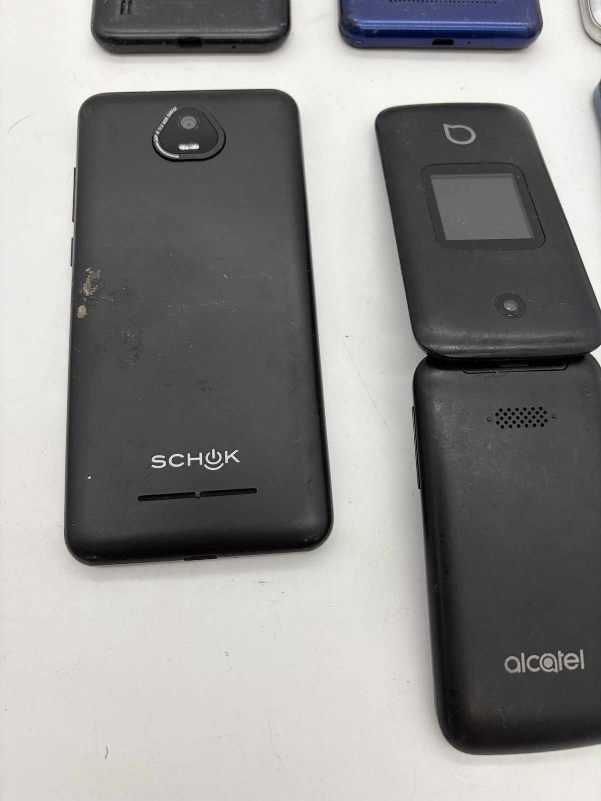 Lot of 6 Samsung Alcatel SCHOK T-Mobile Phones For Parts/Not Working H21