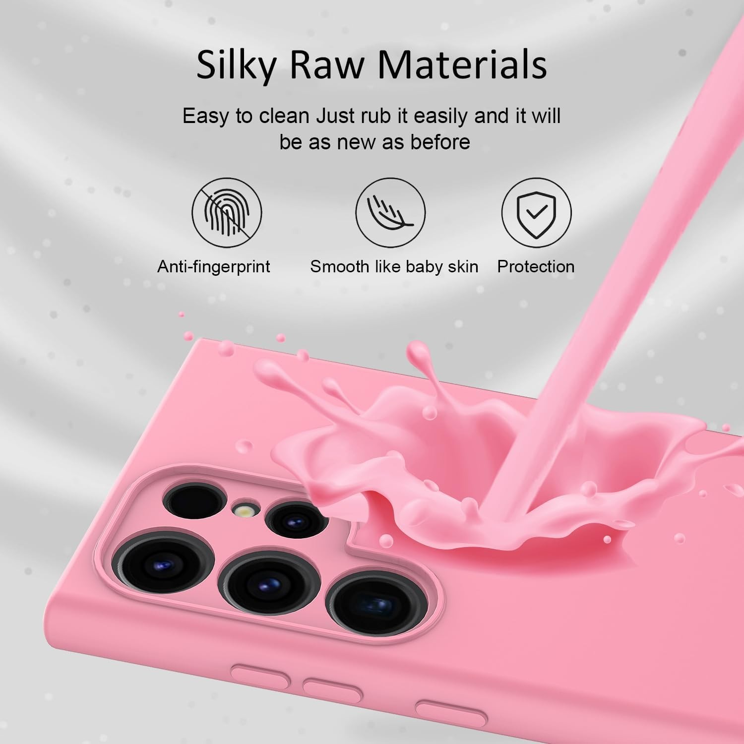 Silicone Case for Samsung Galaxy S25 Ultra, Durable Soft Silicone Gel Rubber Cov