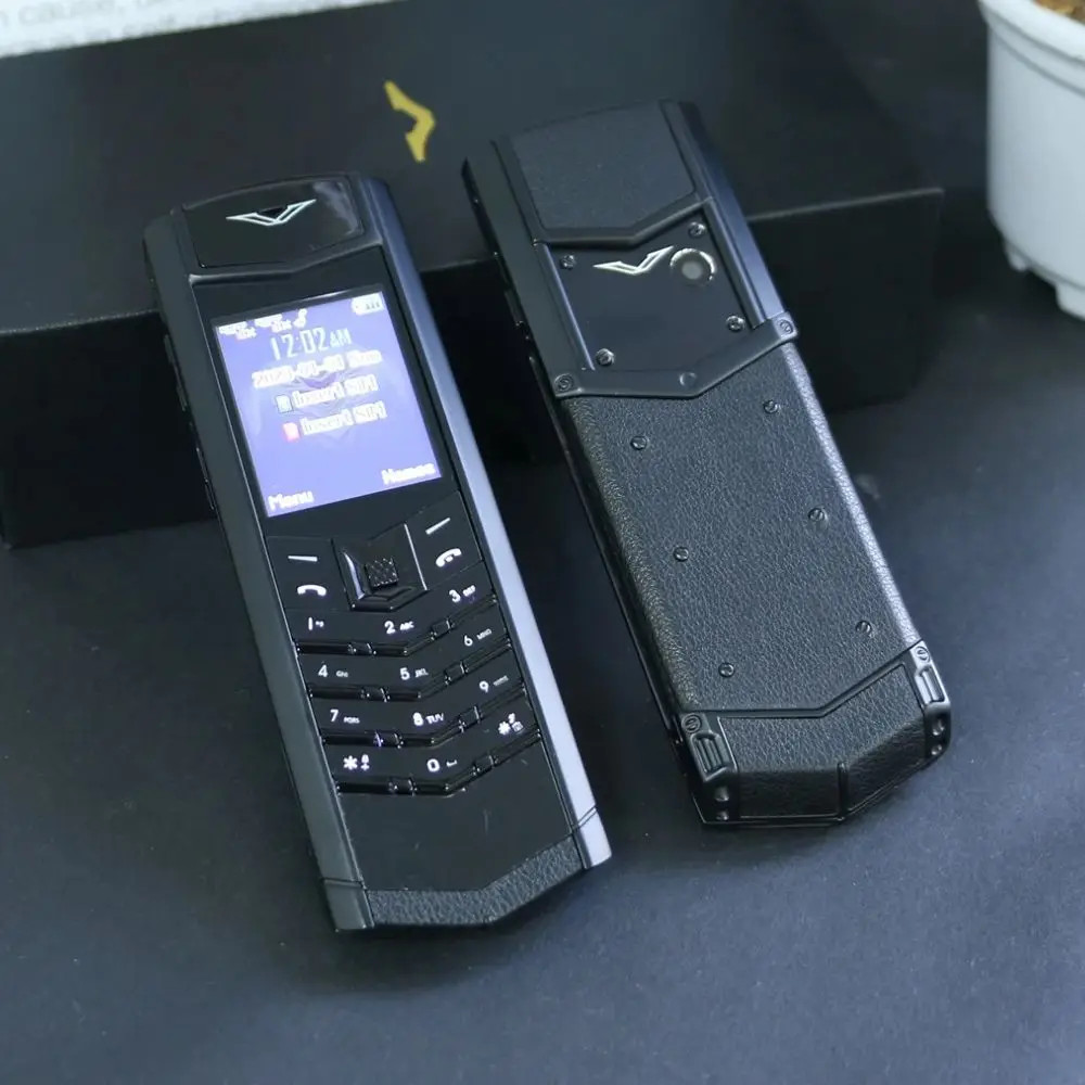Classic Senior Mobile Phone Elegant Metal Signature Handmade Cellphone Dual SIM