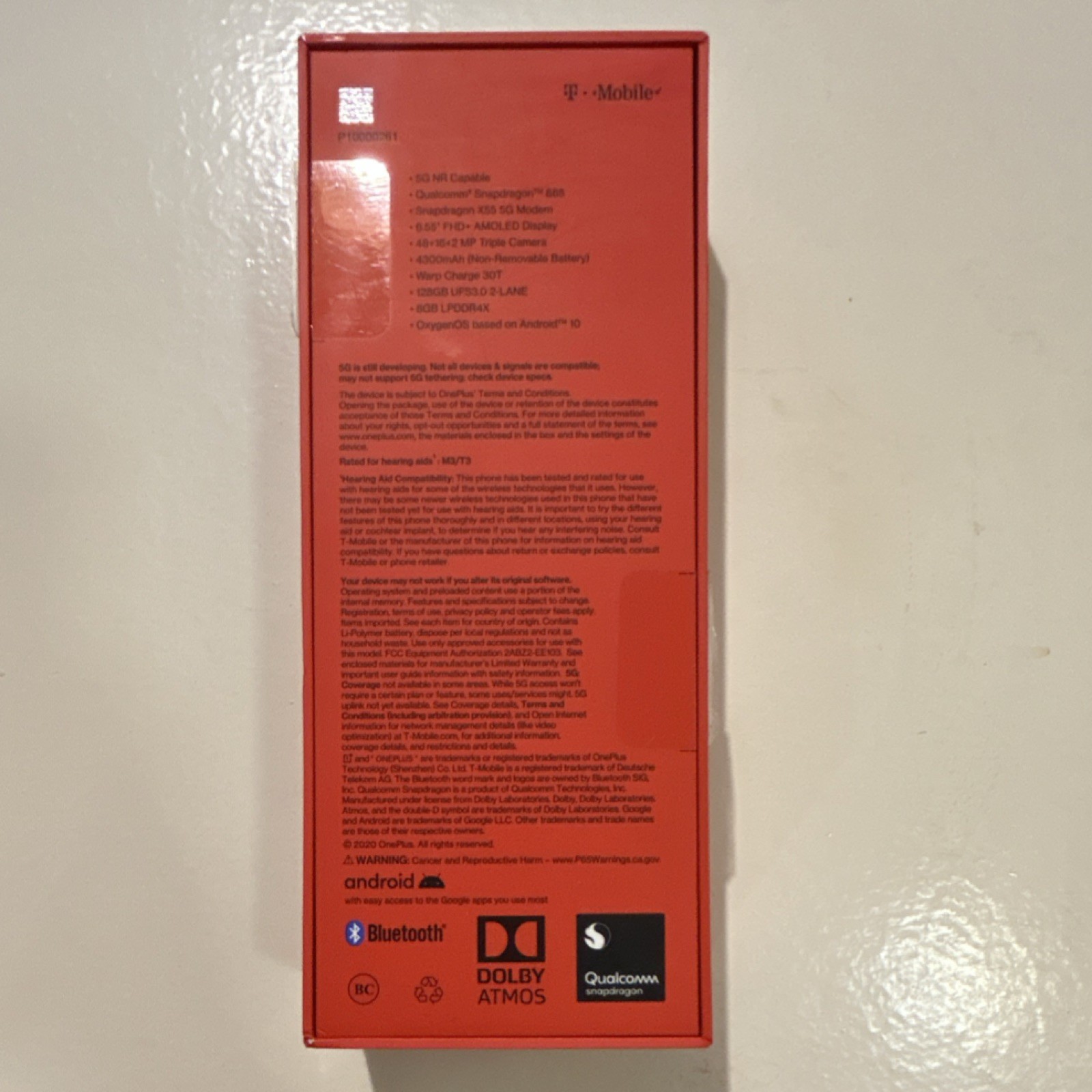 OnePlus 8 5G (128GB, 8GB) 6.55″, 5G NR T-Mobile Sprint Open Box Never Used