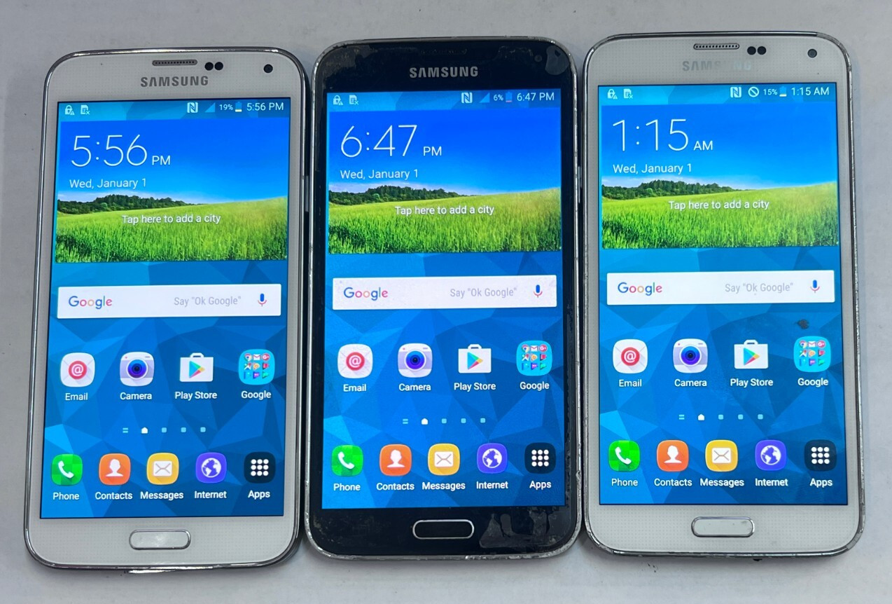 LOT OF 3 x AT&T Samsung Galaxy S5 SM-G900A Android 4G LTE Smart Phones **READ