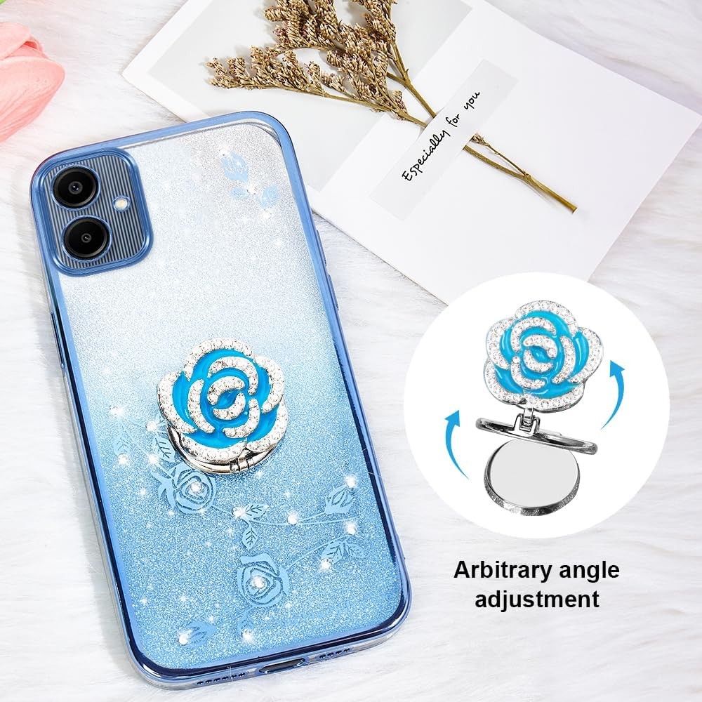 Samsung Galaxy A06 4G Case, Cute Soft Slim Cover with Ring Stand Strap Lanyard