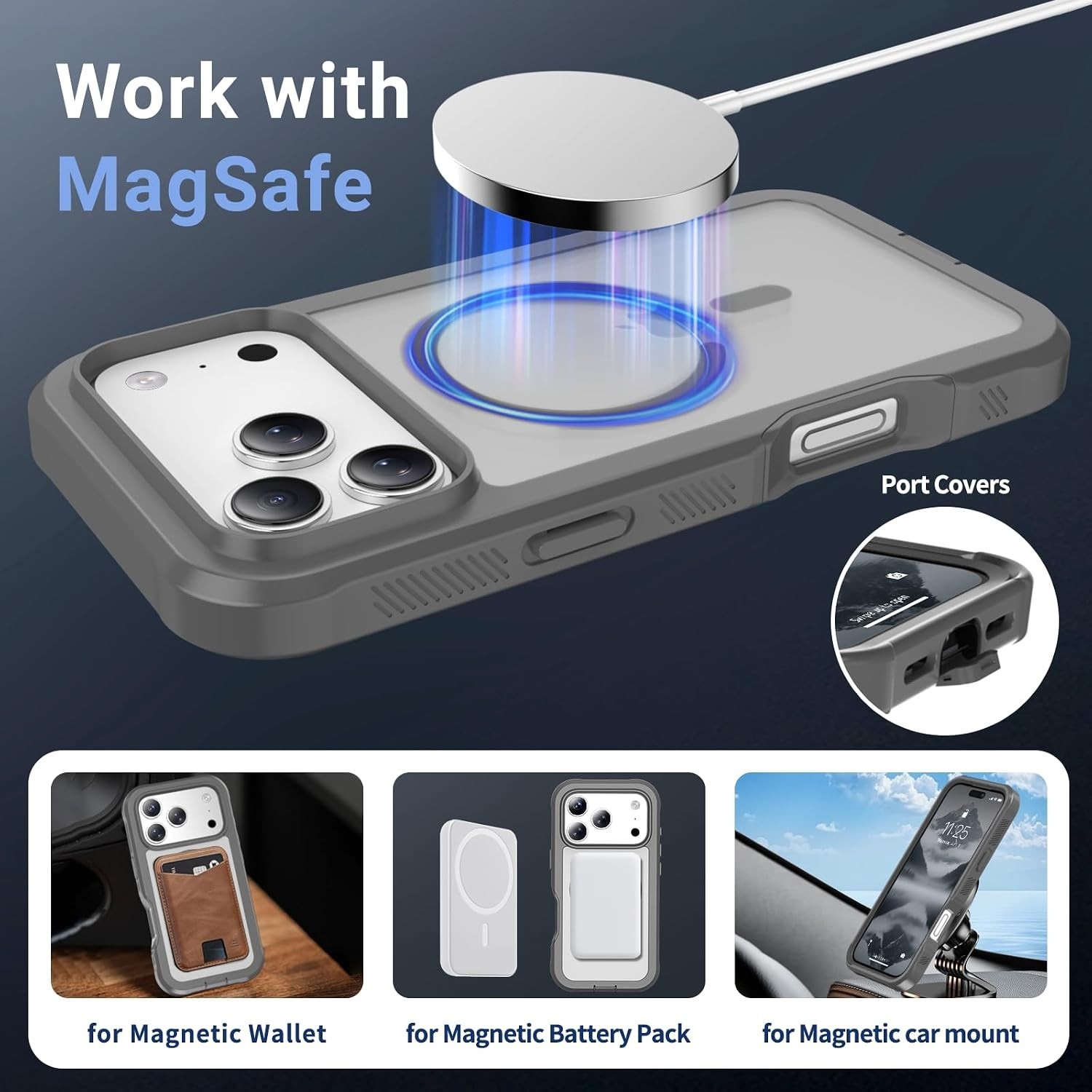 Magnetic for iPhone 17 Pro Max Case, Military Grade Drop Protection, Heavy Duty