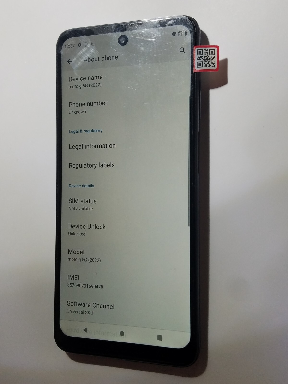 Xfinity Mobile Motorola Moto G 5G 2022 XT2213-2 64GB Android Smart Cell Phone