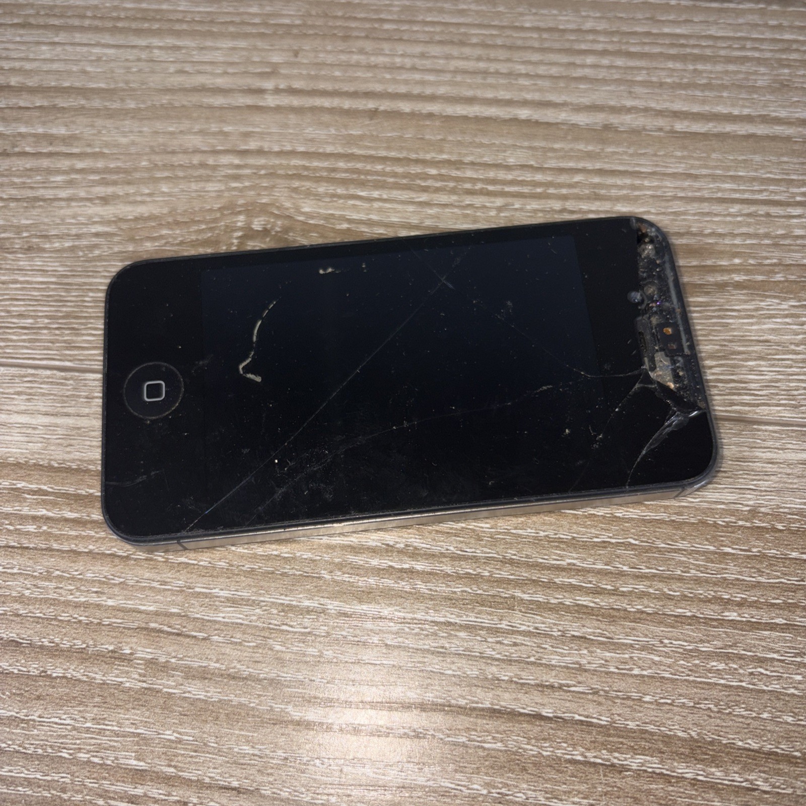 Black Apple iPhone 4 Model A1349 Untested Broken Glass Screen – For Parts