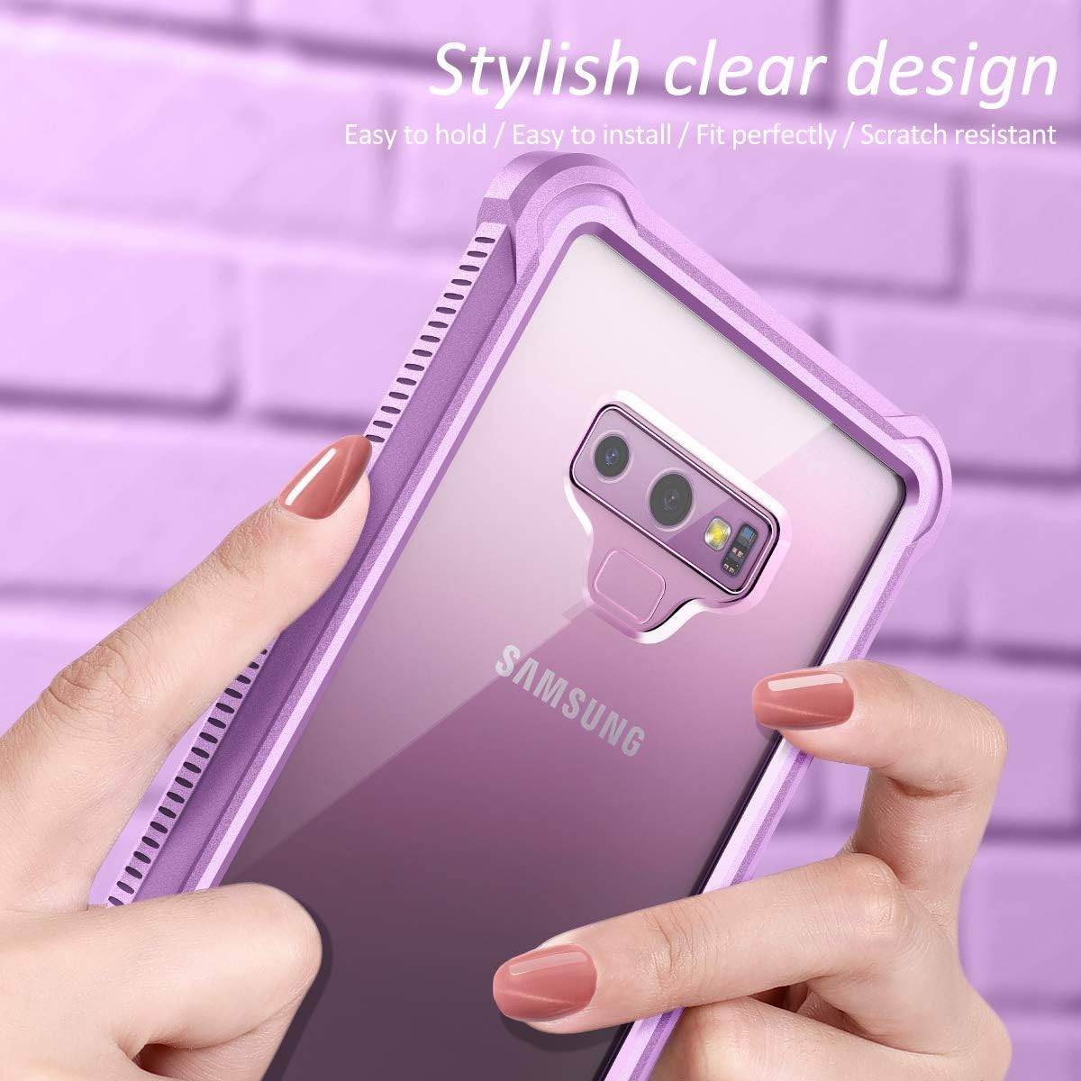 Rugged Shockproof Heavy Duty Bumper Case for Galaxy Note 9 with Clear Screen Pro