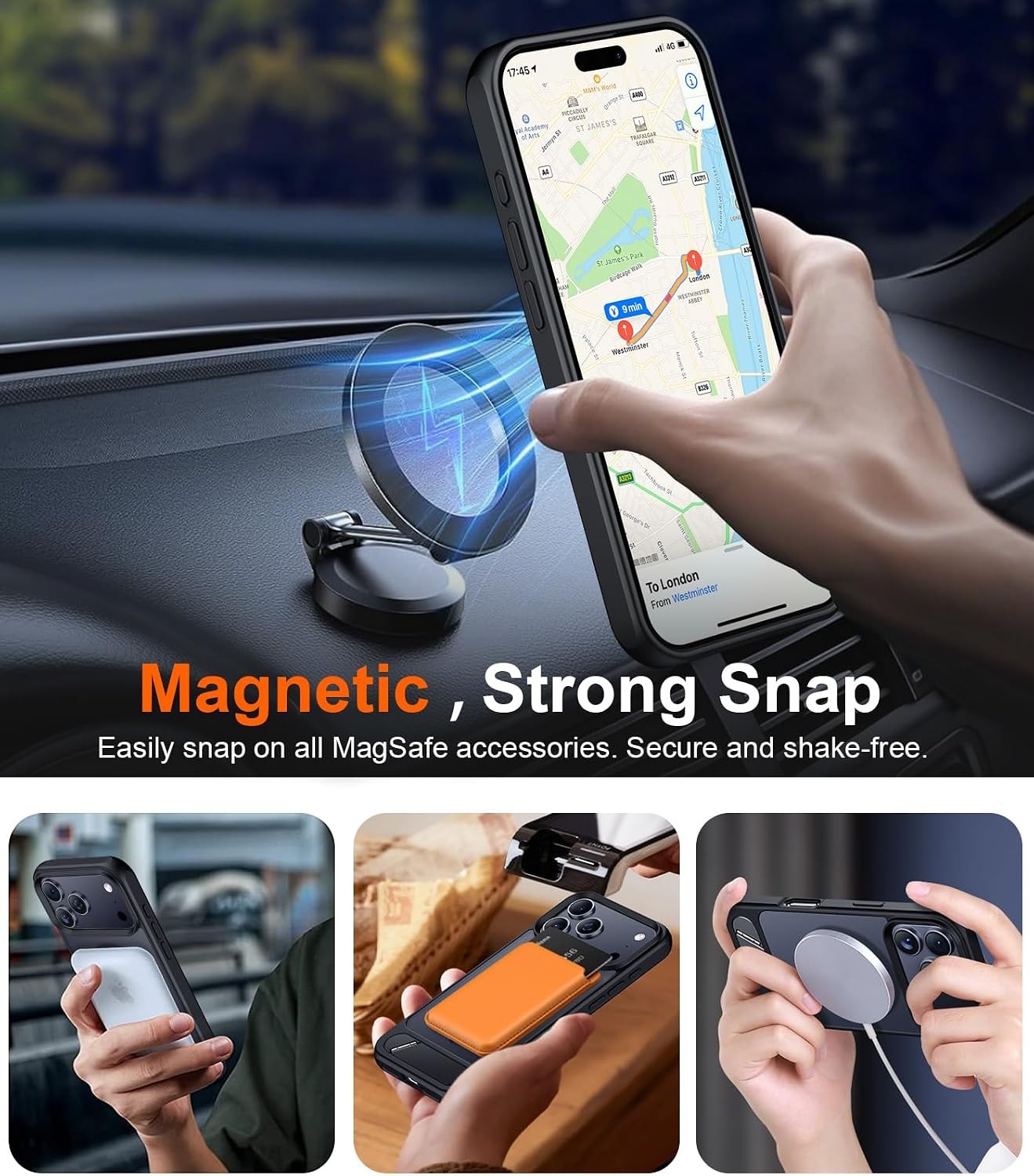 Slim Translucent Matte Case for iPhone 17 Pro Max 6.9 inch, Built-in Kickstand,