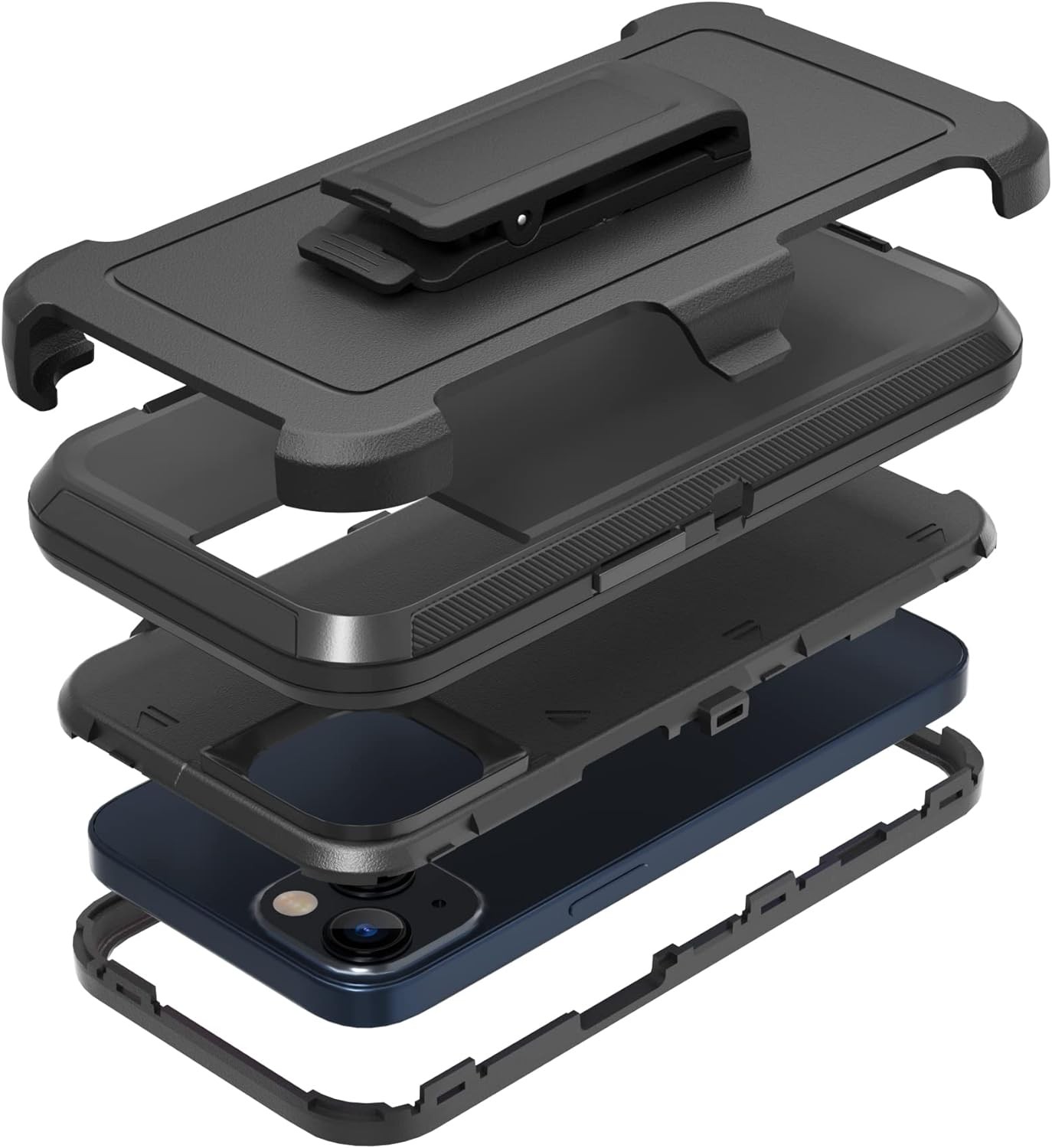 Rugged Phone Case for Apple iPhone 14, Heavy Duty Shockproof Full Body Cover