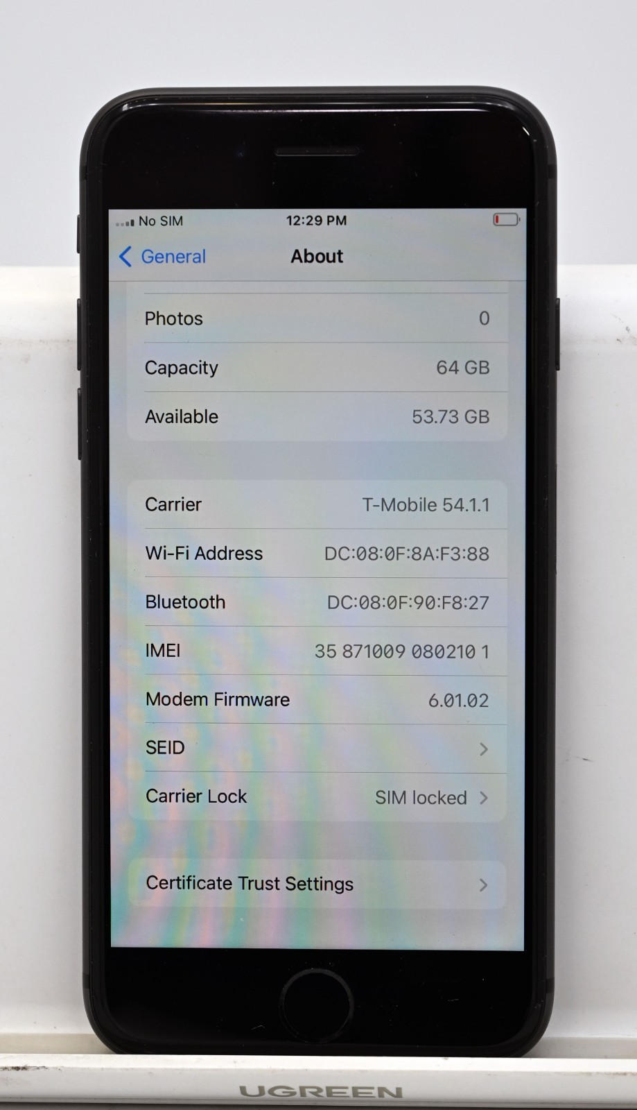 Apple iPhone 8 A1905 (NQ6Y2LL/A) 64GB – T-Mobile – Battery Health 100%
