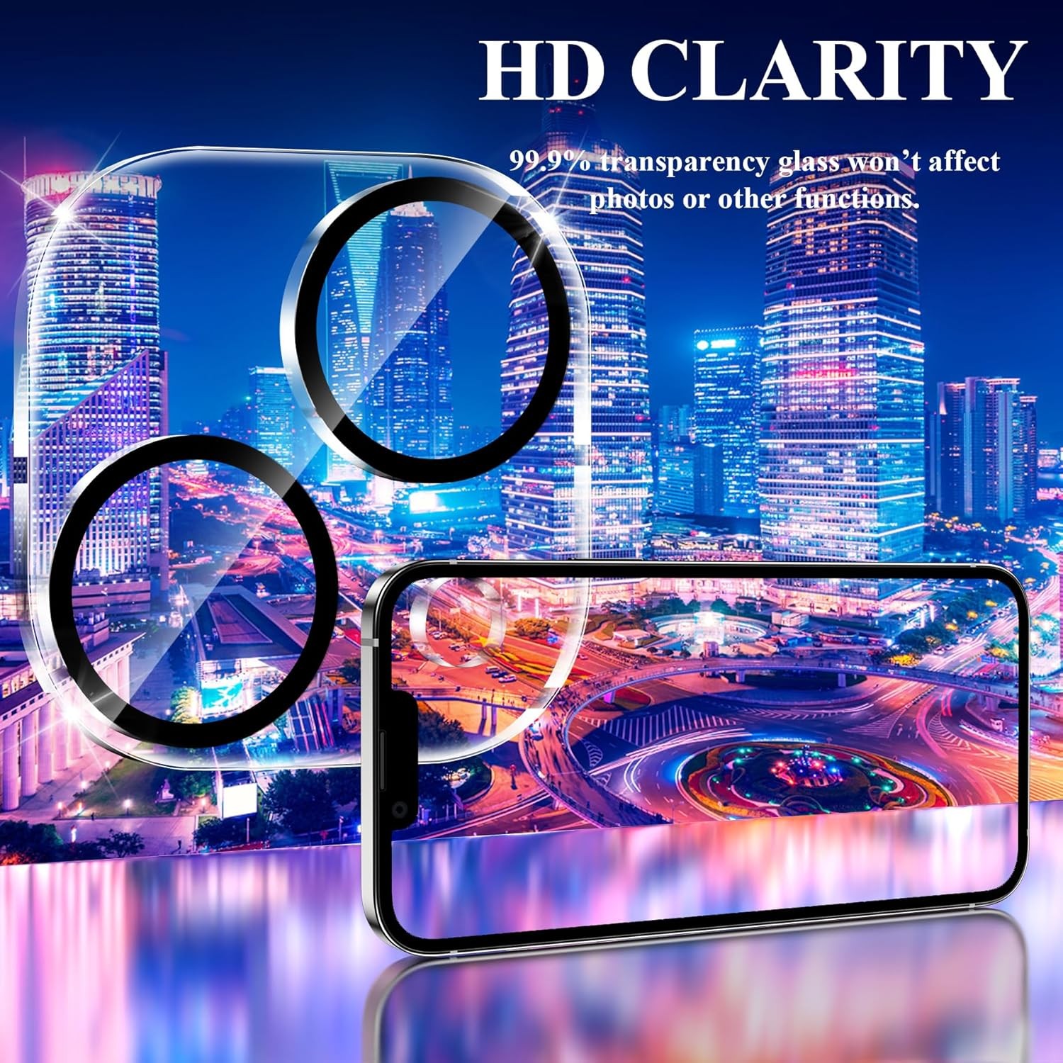 5PCS Camera Lens Protector & Night Shooting Mode for iPhone 13 & iPhone 13 Mini
