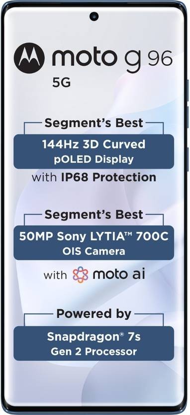 MOTOROLA G96 5G (Cattleya Orchid 256GB 8GB RAM)7s Gen 2 Processor Global Version