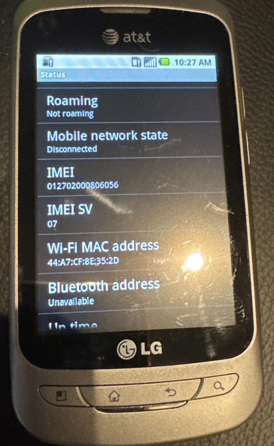 LG Thrive P506 1GB (ATT) Smartphone Good Used Fast Ship Gray Rare Collecting