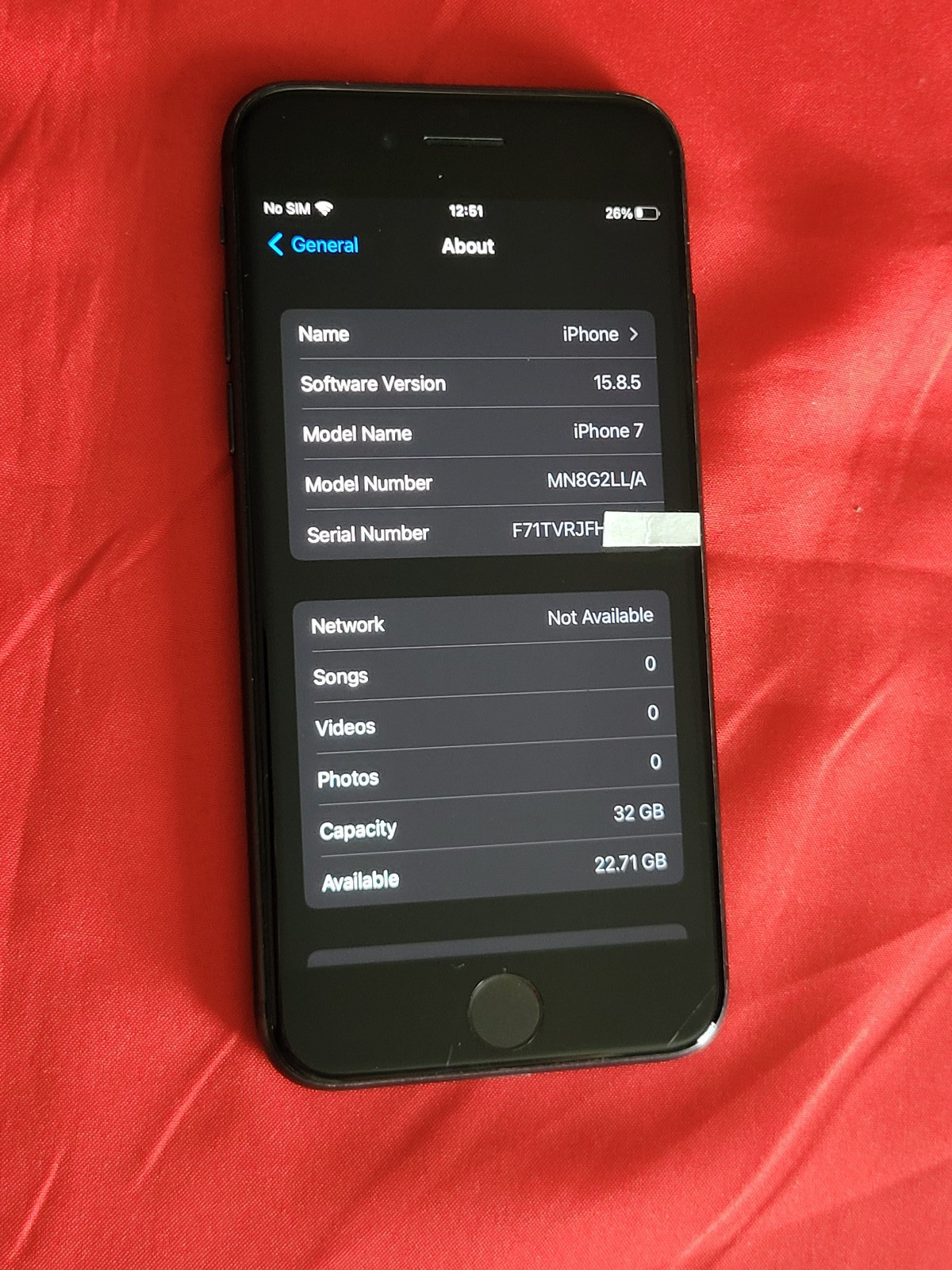 Apple iPhone 7 A1660 32GB Unlocked BHealth 85 Working Cond See Photos AS IS