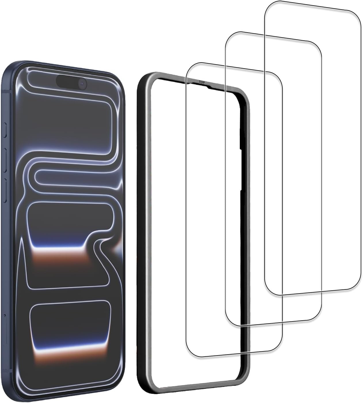 iPhone 17 Pro Max 3-Pack Screen Protector with Easy Install Frame & No Bubbles