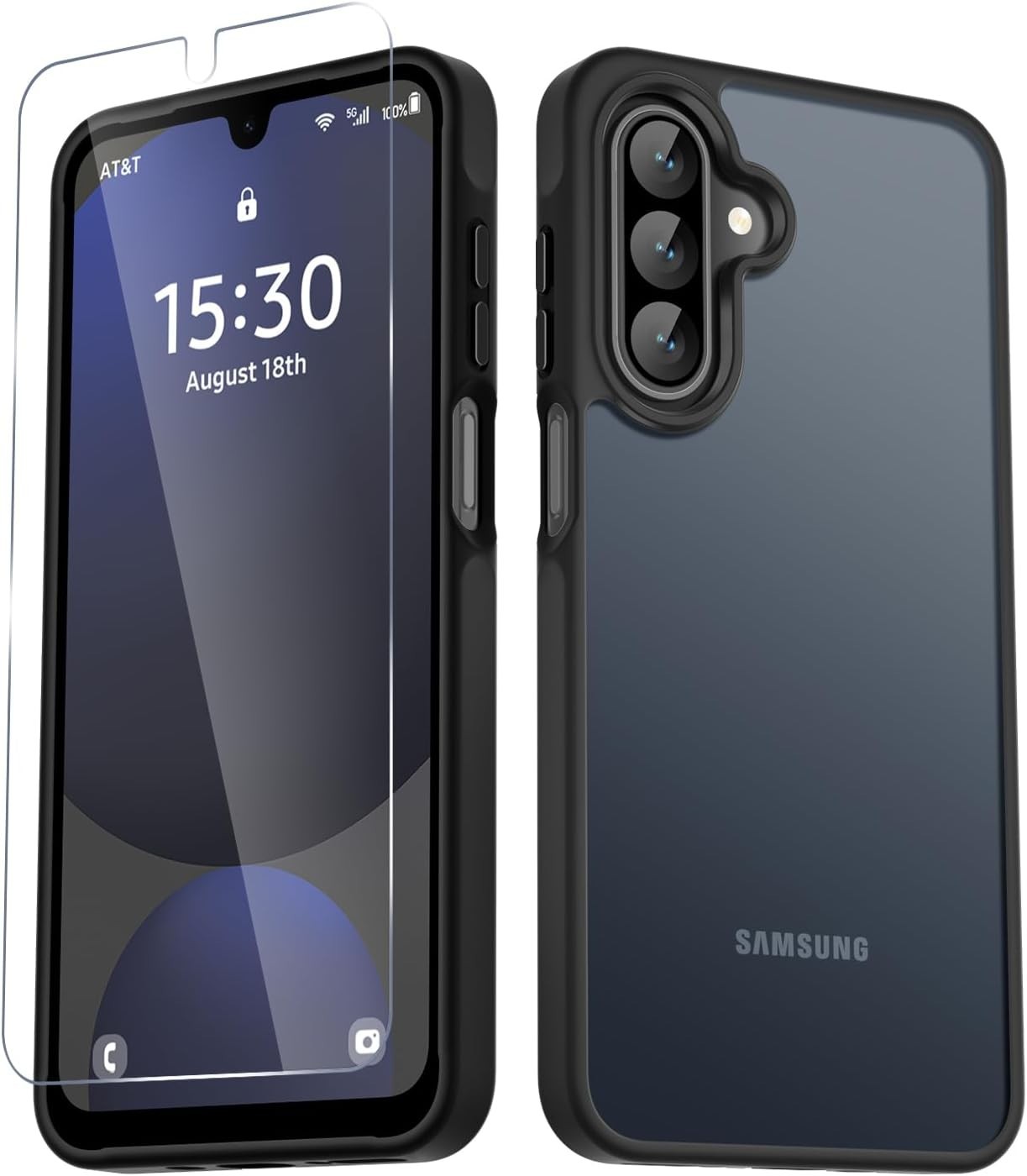 Samsung Galaxy A17 5G Case, Matte Phone Case with Screen Protector, Dark Green