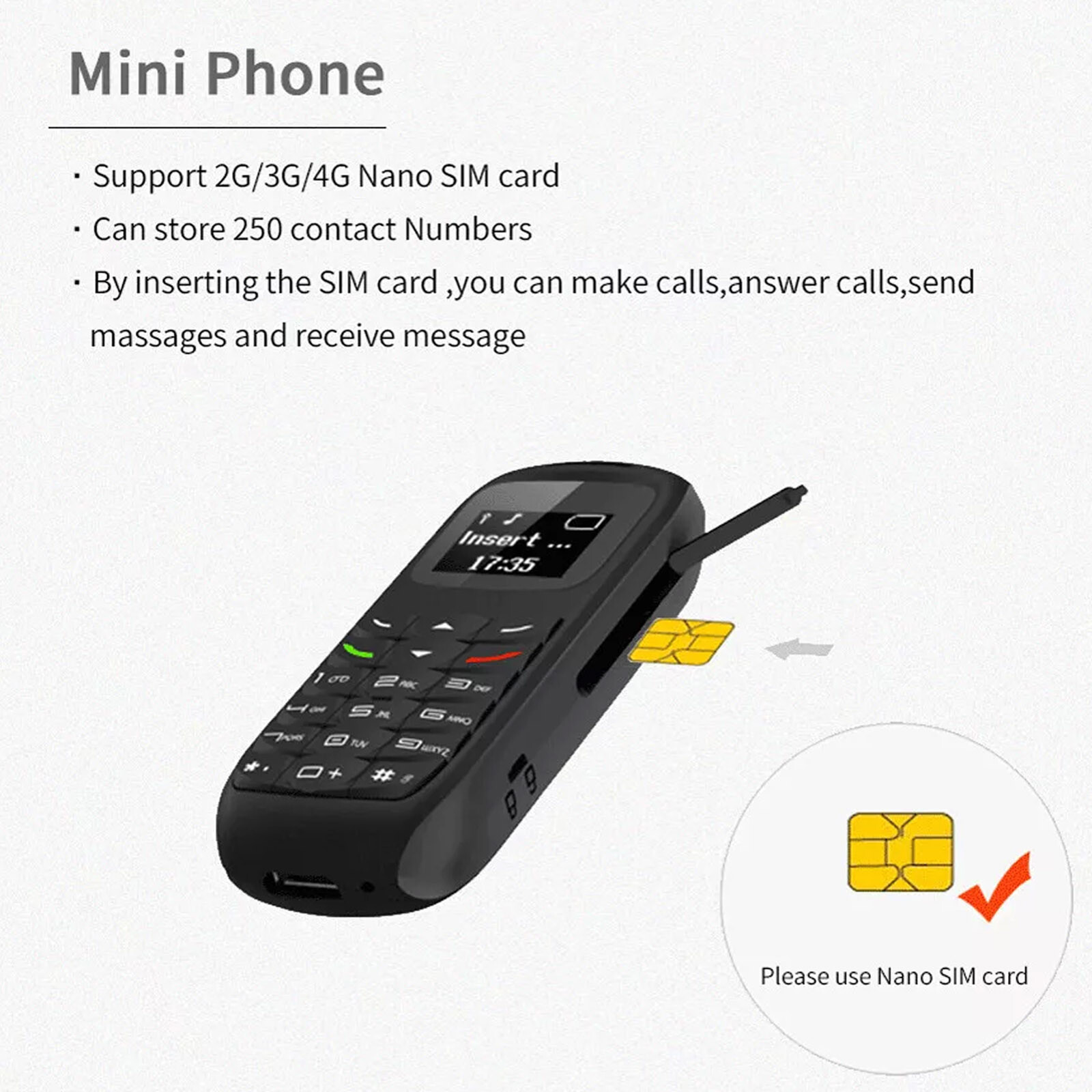 L8STAR BM70 Mini Cell Phone Telephone Bluetooth Dialer GSM Smart Phone Tiny USv7