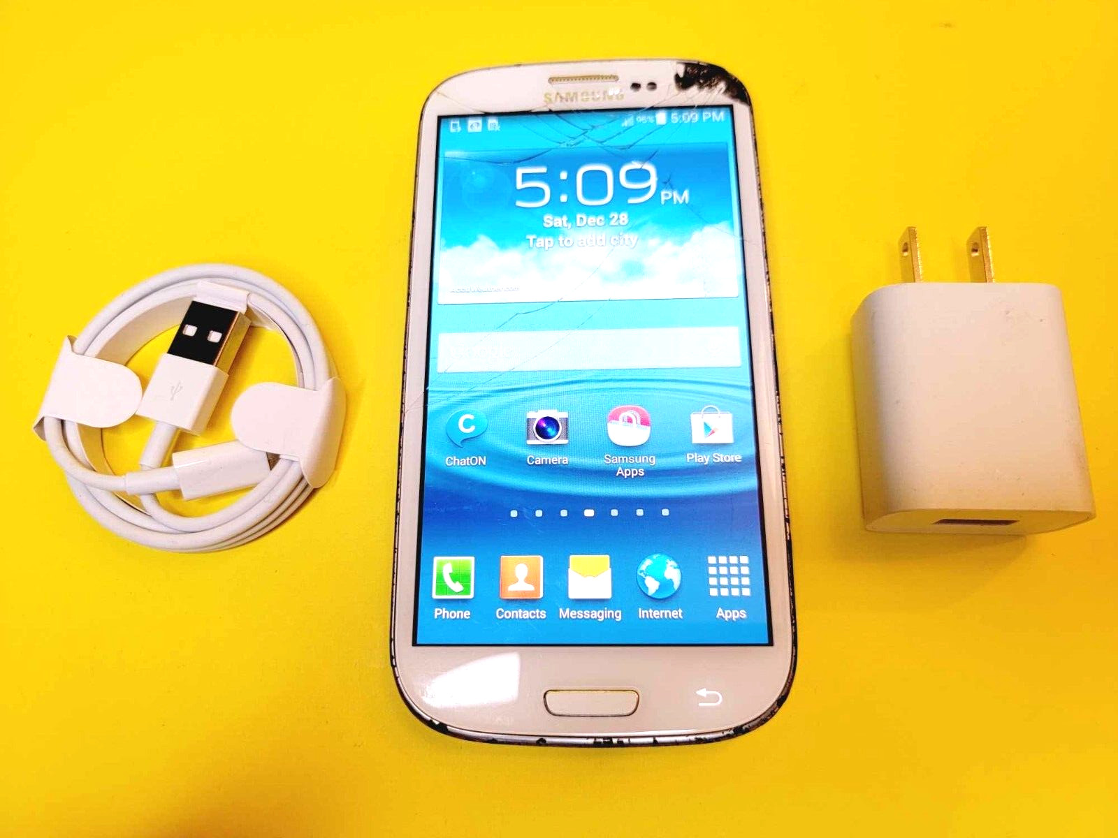 *VIEW PHOTOS* WHITE SAMSUNG GALAXY S3 SGH-I747M UNLOCKED CELL PHONE BELL ROGERS+