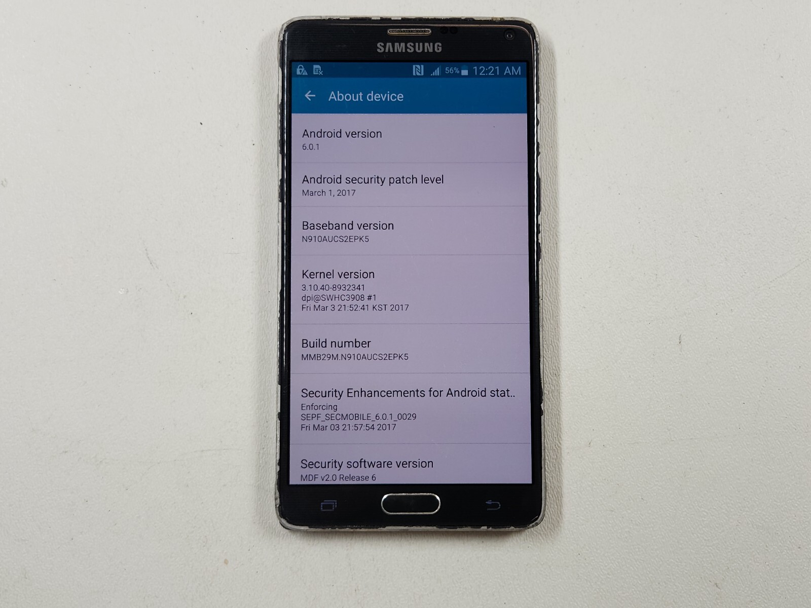Samsung Galaxy Note 4 (SM-N910A) 32GB – Black (AT&T) (GSM) – Clean IMEI – Q2680