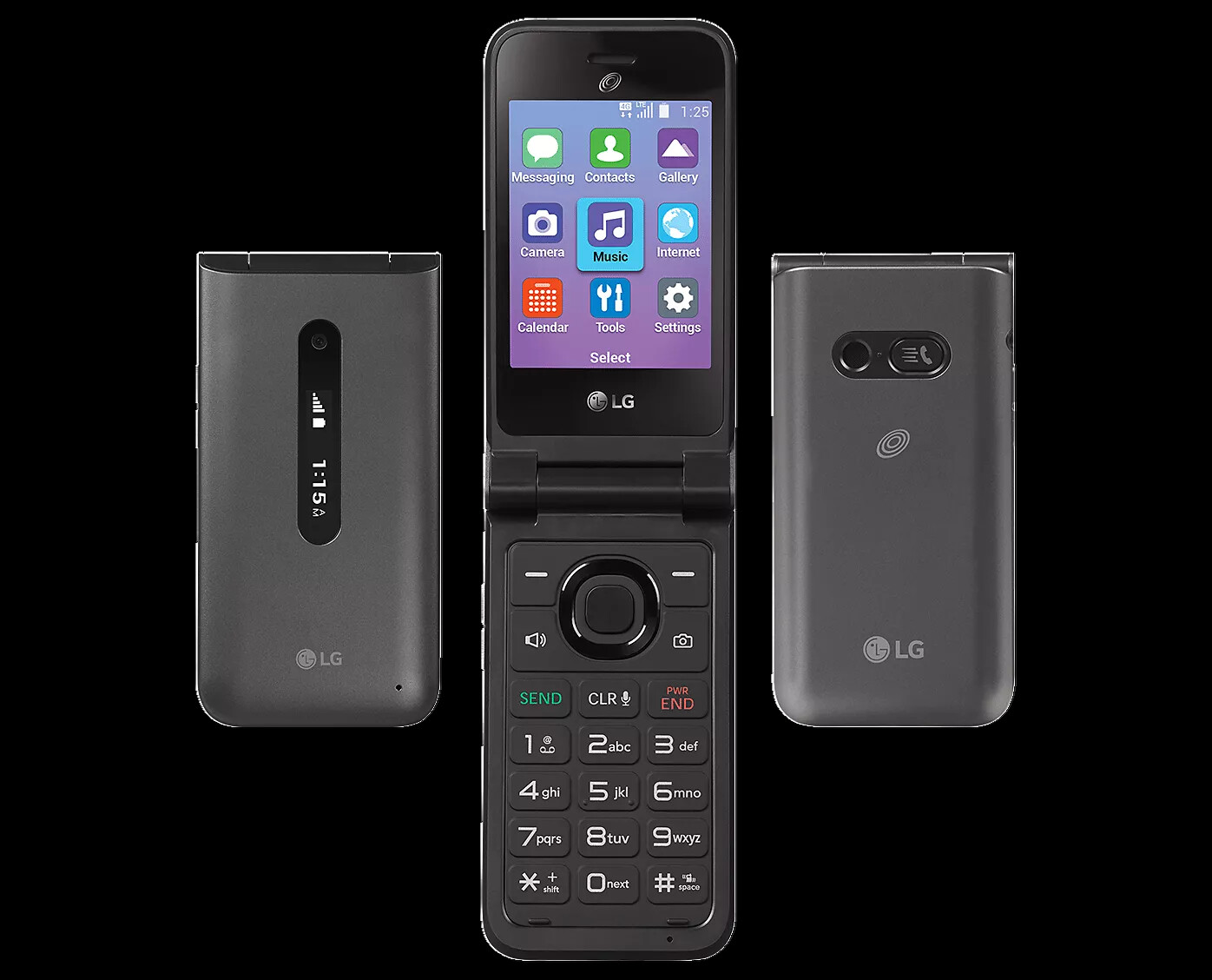 LG Classic 4G VoLTE 8GB Basic Flip Phone for TracFone +GSM Unlocked (L125DL)