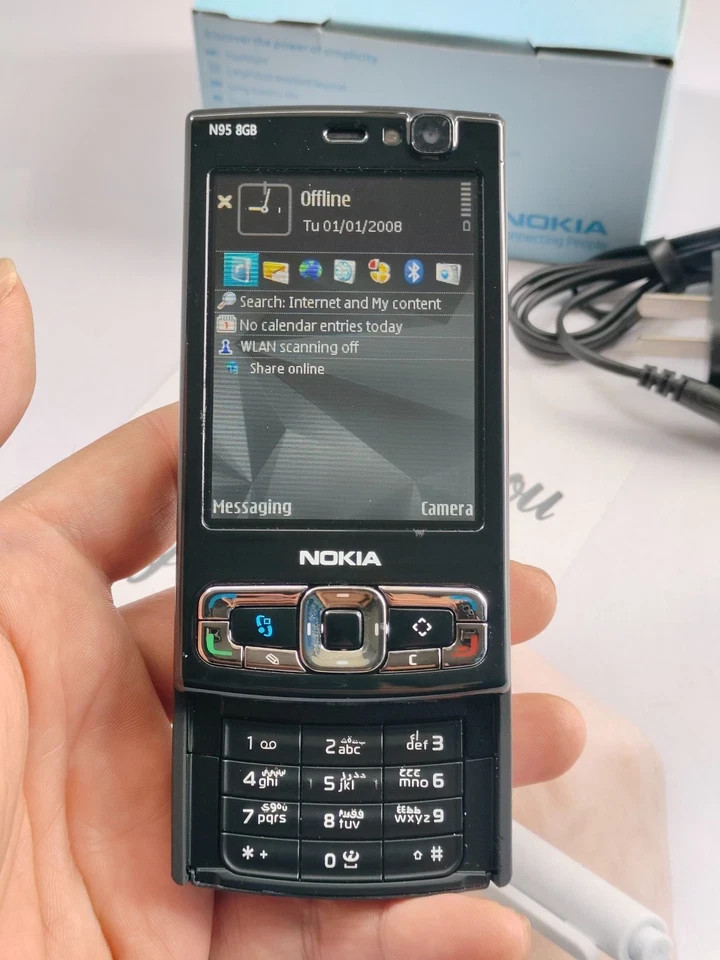 Original NOKIA N95 8GB 3G 5MP Wifi GPS 2.8”Screen GSM Unlocked Mobile Phone