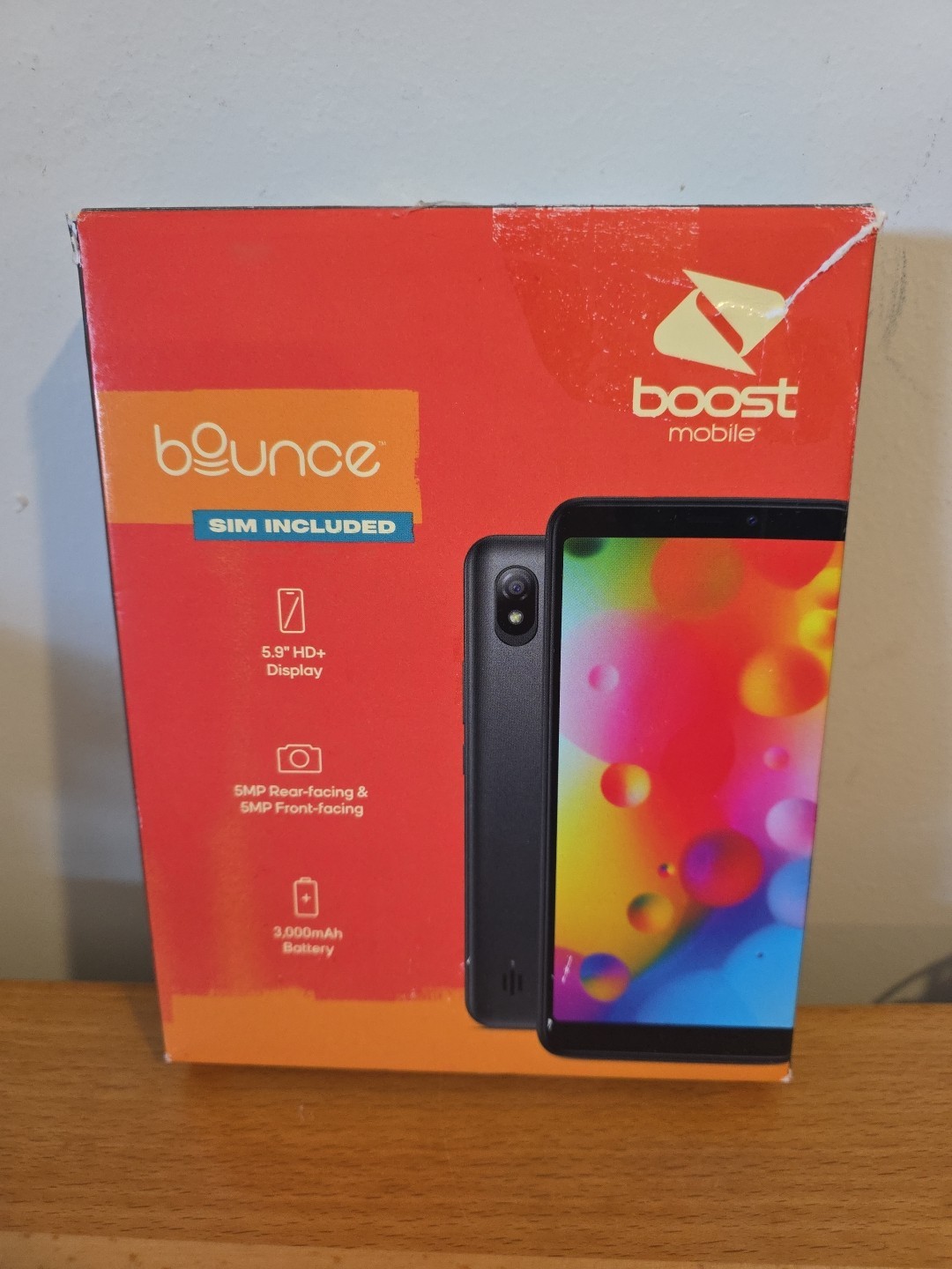 Boost Mobile Bounce 6″ 32GB 4G Android Smartphone 5MP – Black-SEE DESCRIPTION