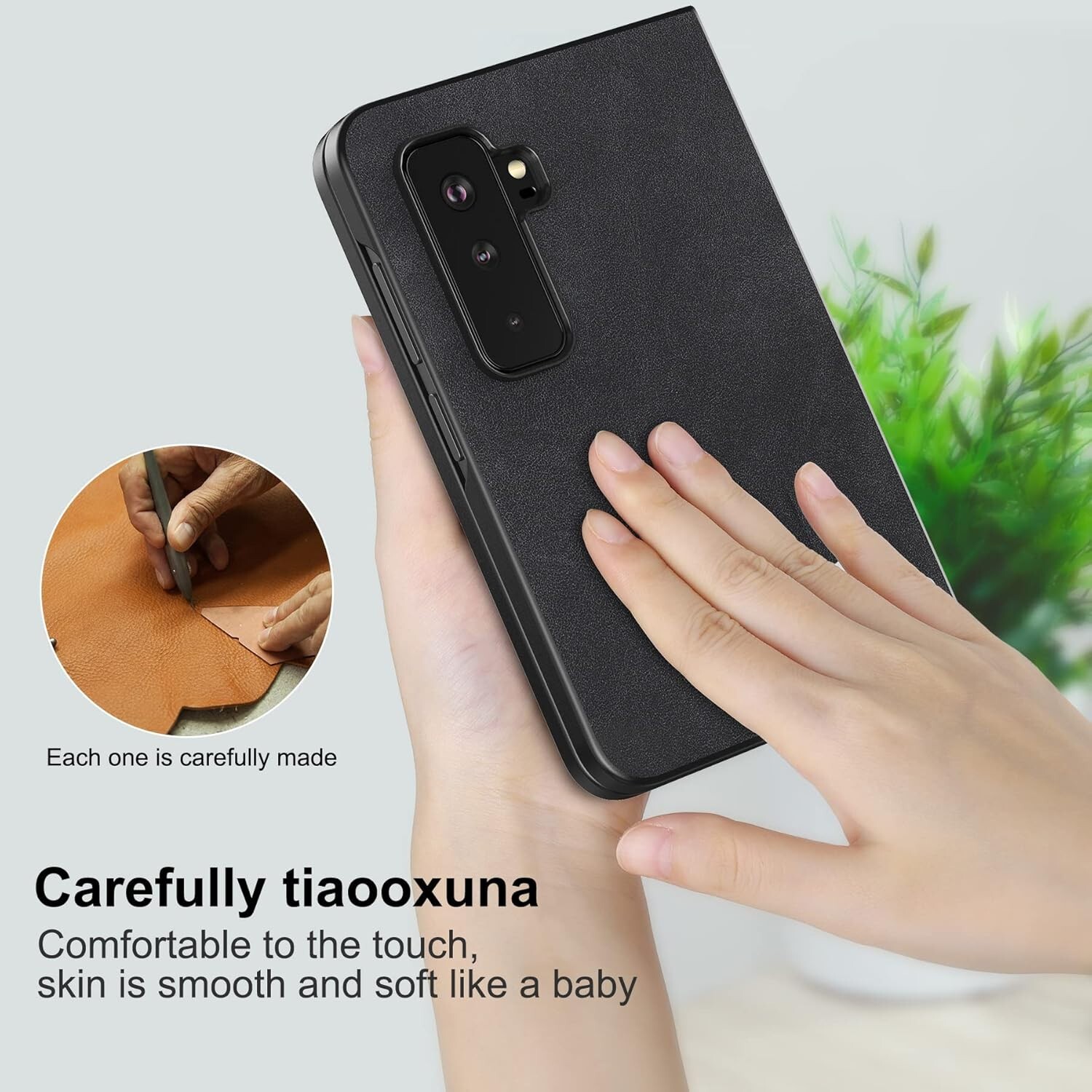 PU Leather Back Cover Hard PC Holder Protective Case For Microsoft Surface Duo 2