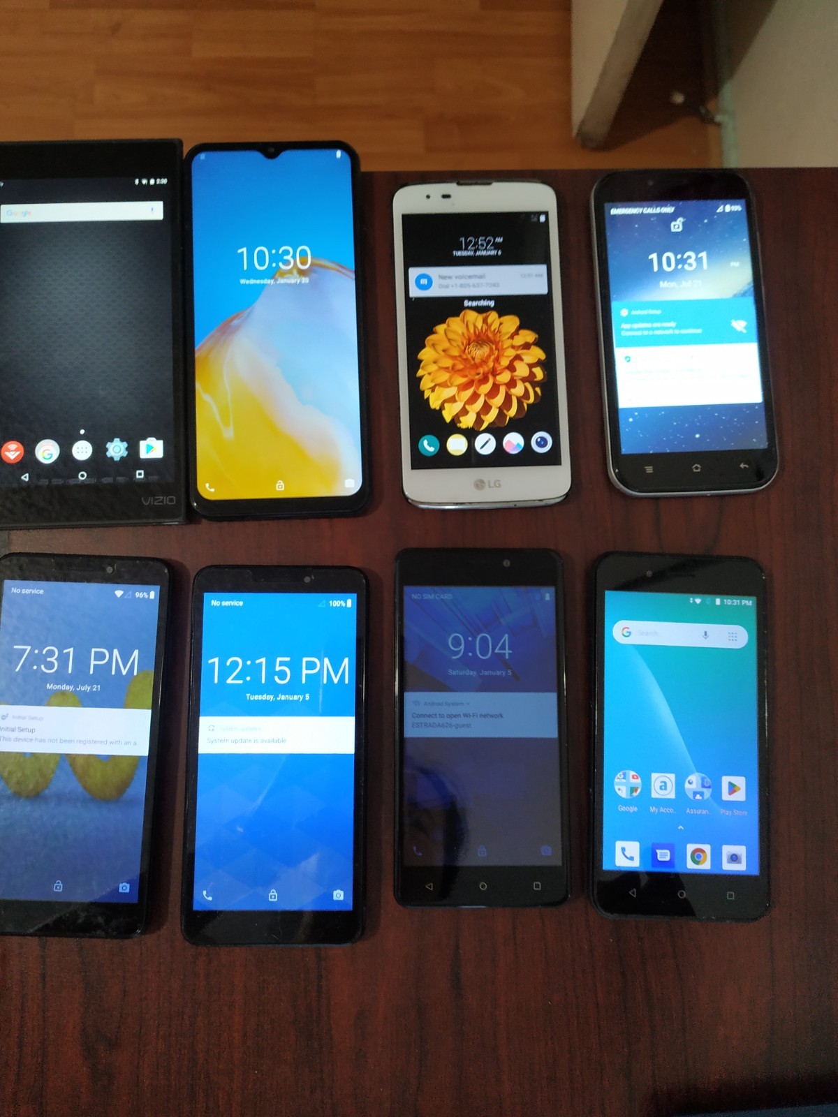 Lot of 8 Mixed Brand LG K7/ SKY Elite H5/ Wiko C210AE (2pc)/XR6M10 and other 8GB