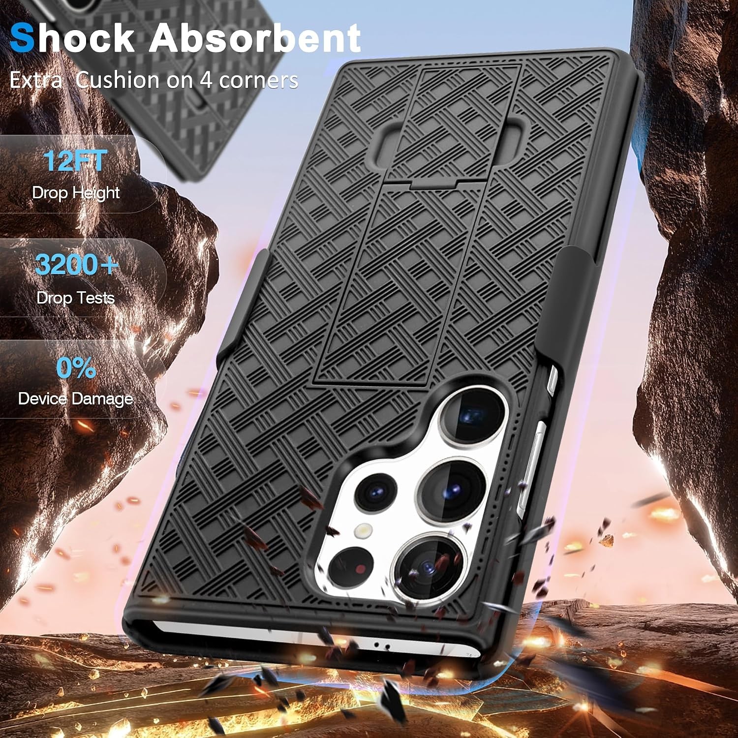 Case & Holster for Samsung Galaxy S24 Ultra Slim Combo Shell Rugged Shockproof