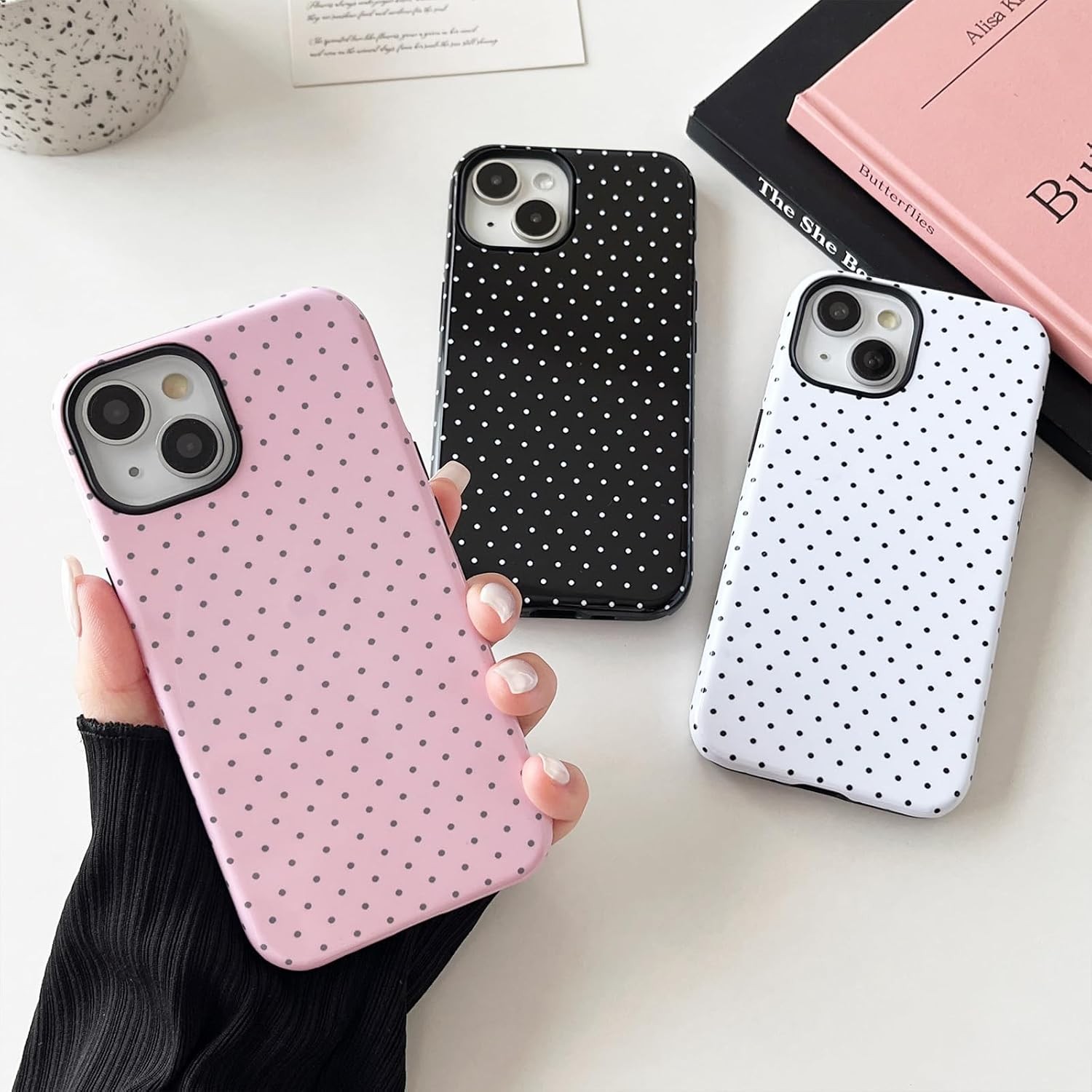 1. For iPhone 13 6.1 inch Case, Cute Polka Dot Pattern, Soft TPU Shockproof 2.